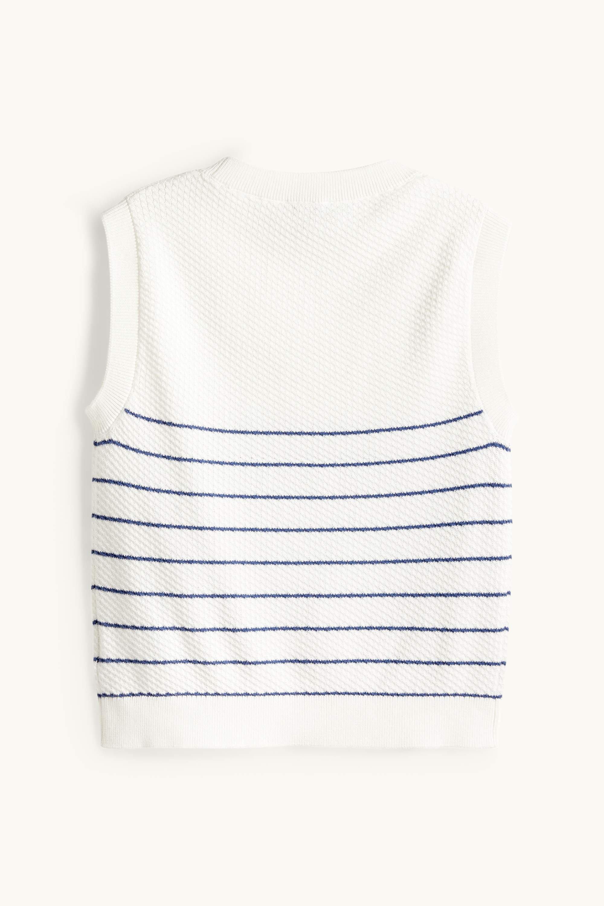 Slipover - striped - textured white