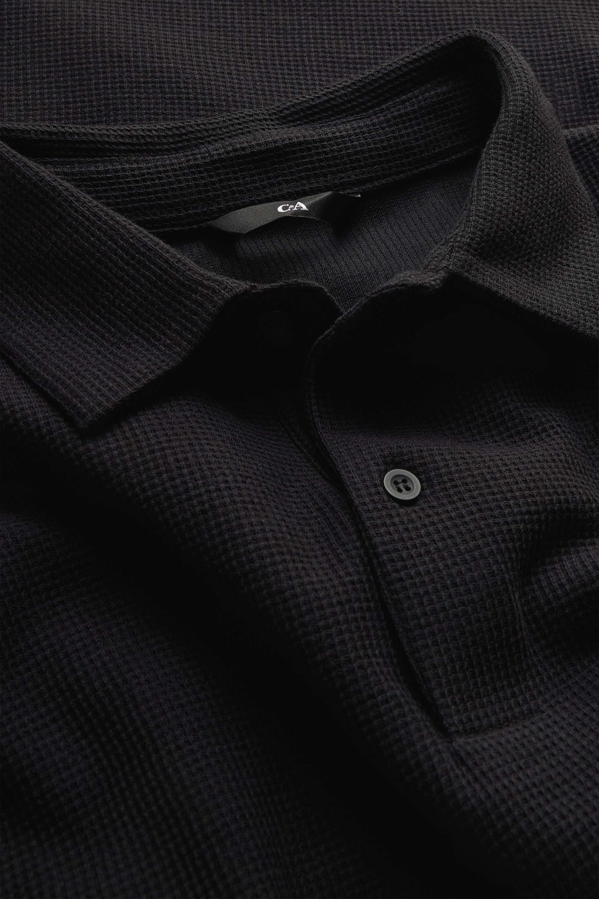 Polo shirt - regular fit - textured black