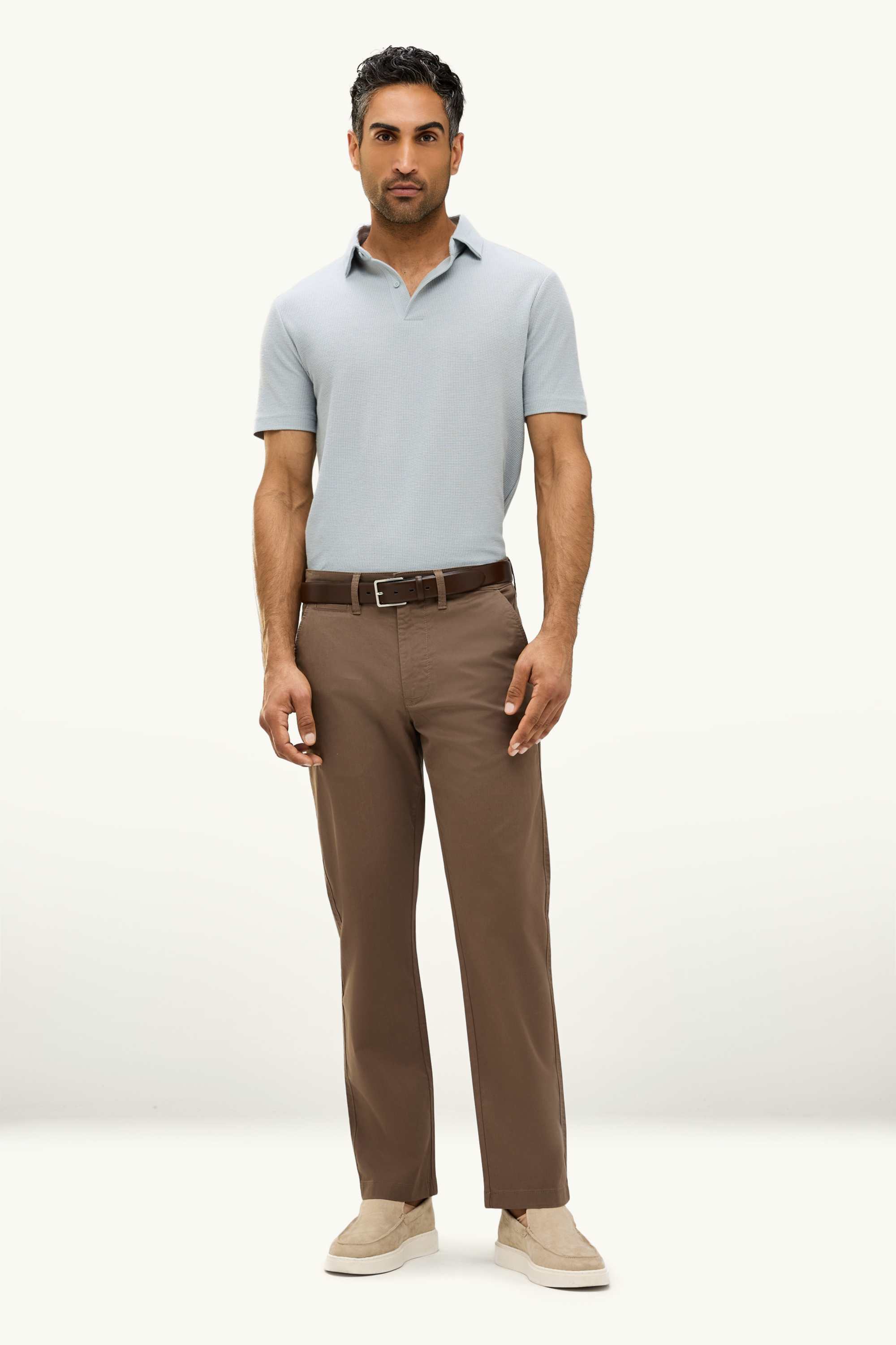 Polo shirt - regular fit - textured gray