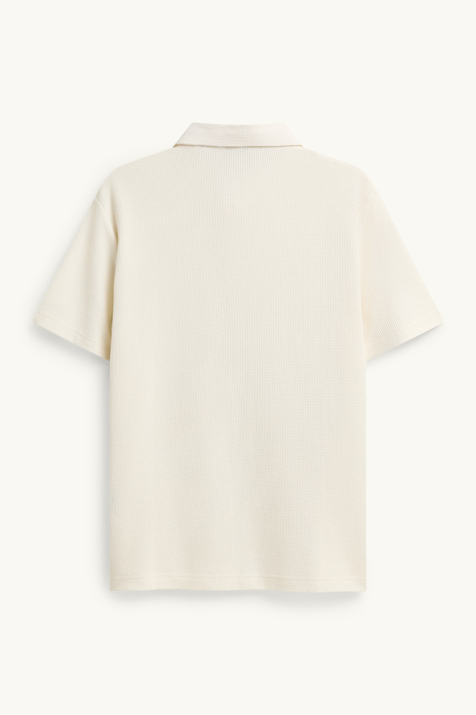 Polo shirt - regular fit - textured creme