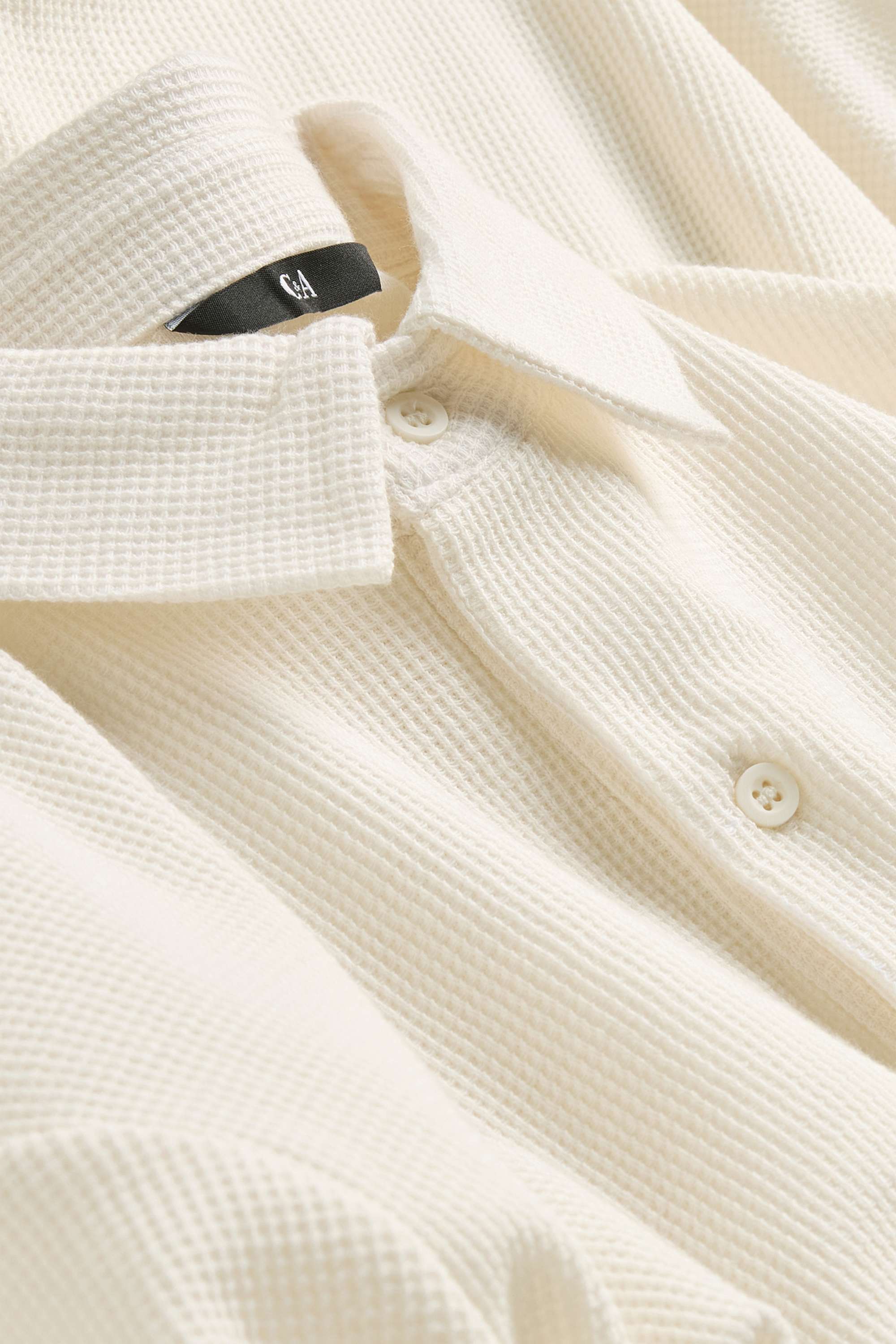 Polo shirt - regular fit - textured creme