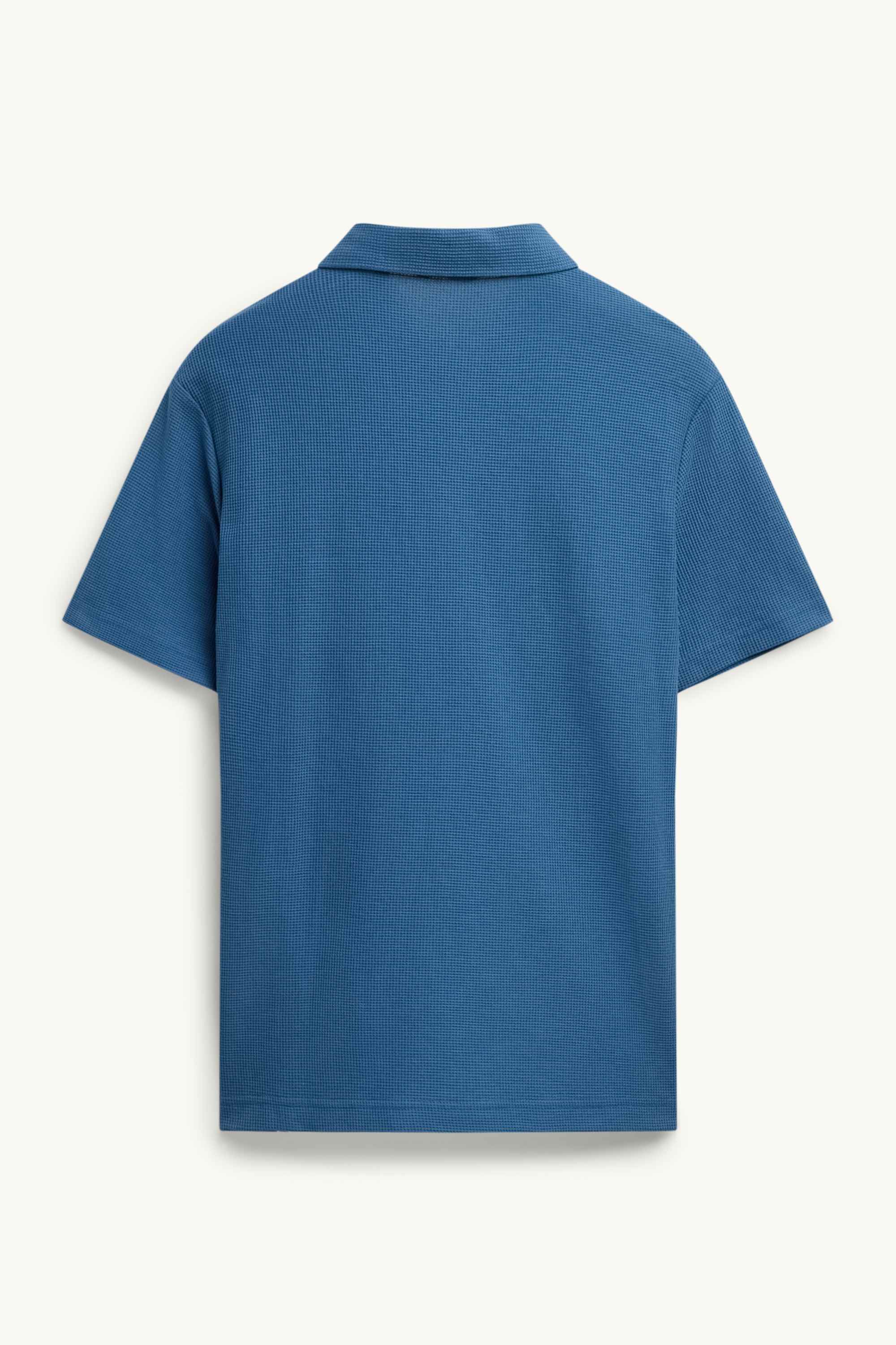 Polo shirt - regular fit - textured blue