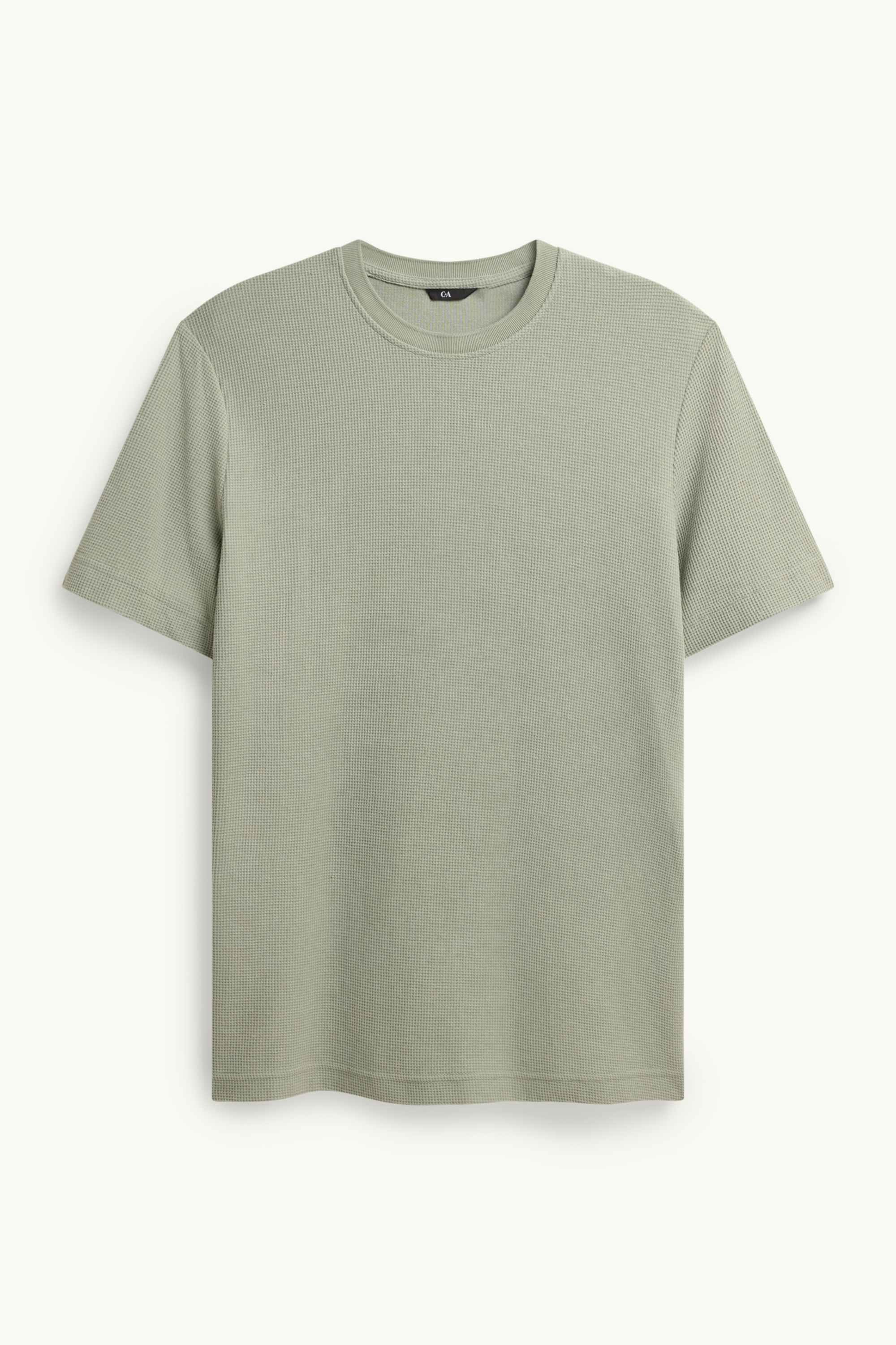 T-shirt - regular fit - textured green / gray