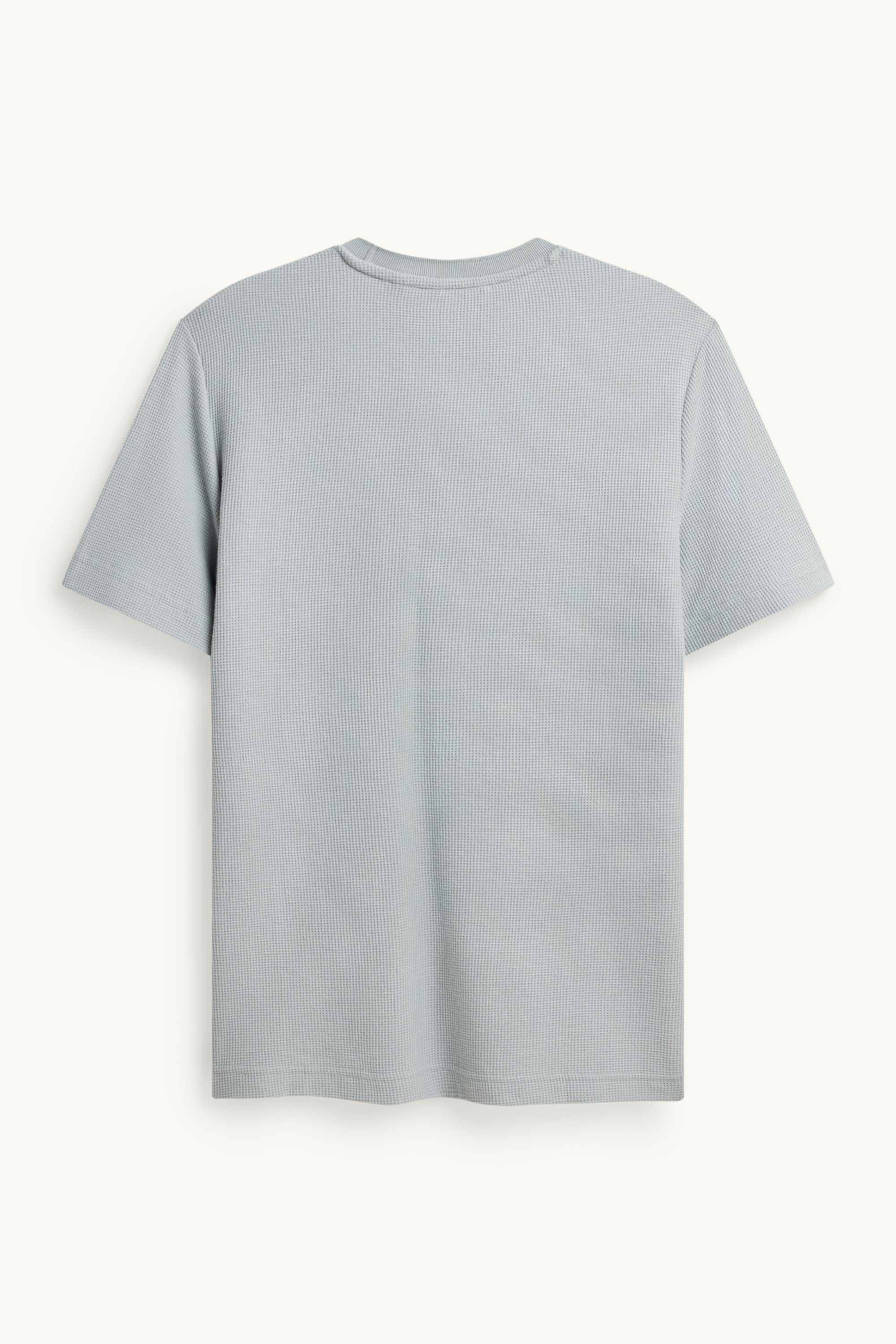 T-shirt - regular fit - textured light gray / dark blue