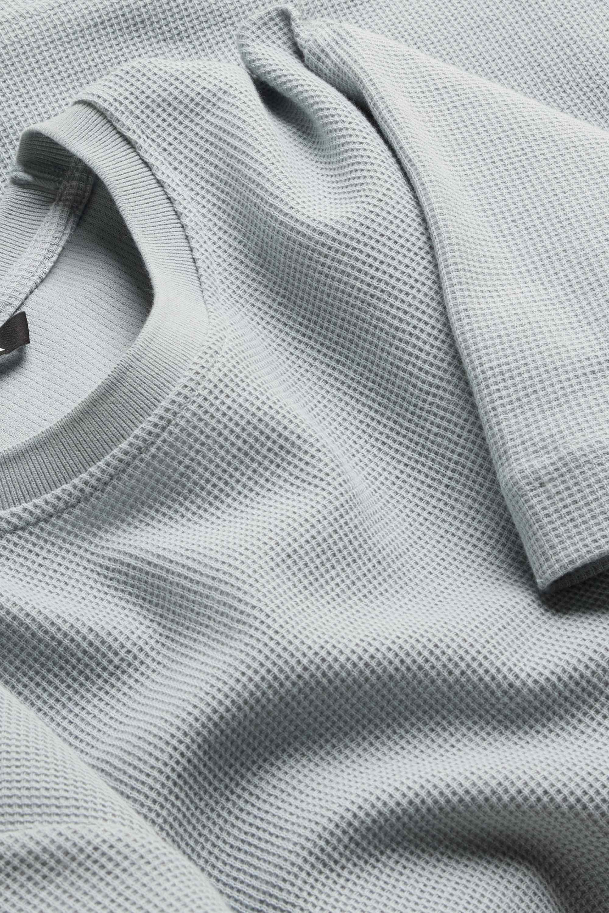 T-shirt - regular fit - textured light gray / dark blue