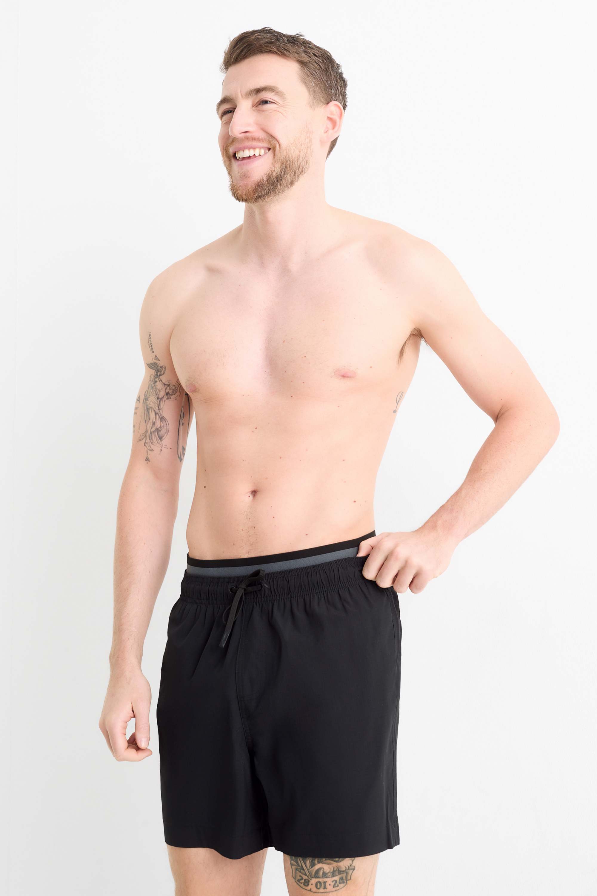 Swim shorts - 2-in-1 look black
