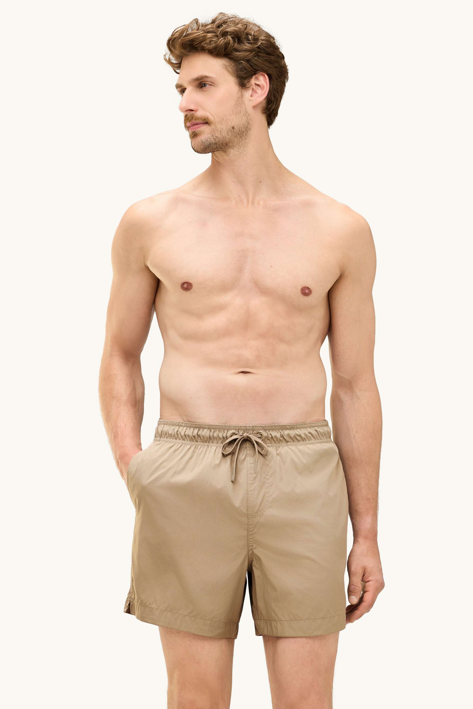 Swim shorts - 2-in-1 look beige