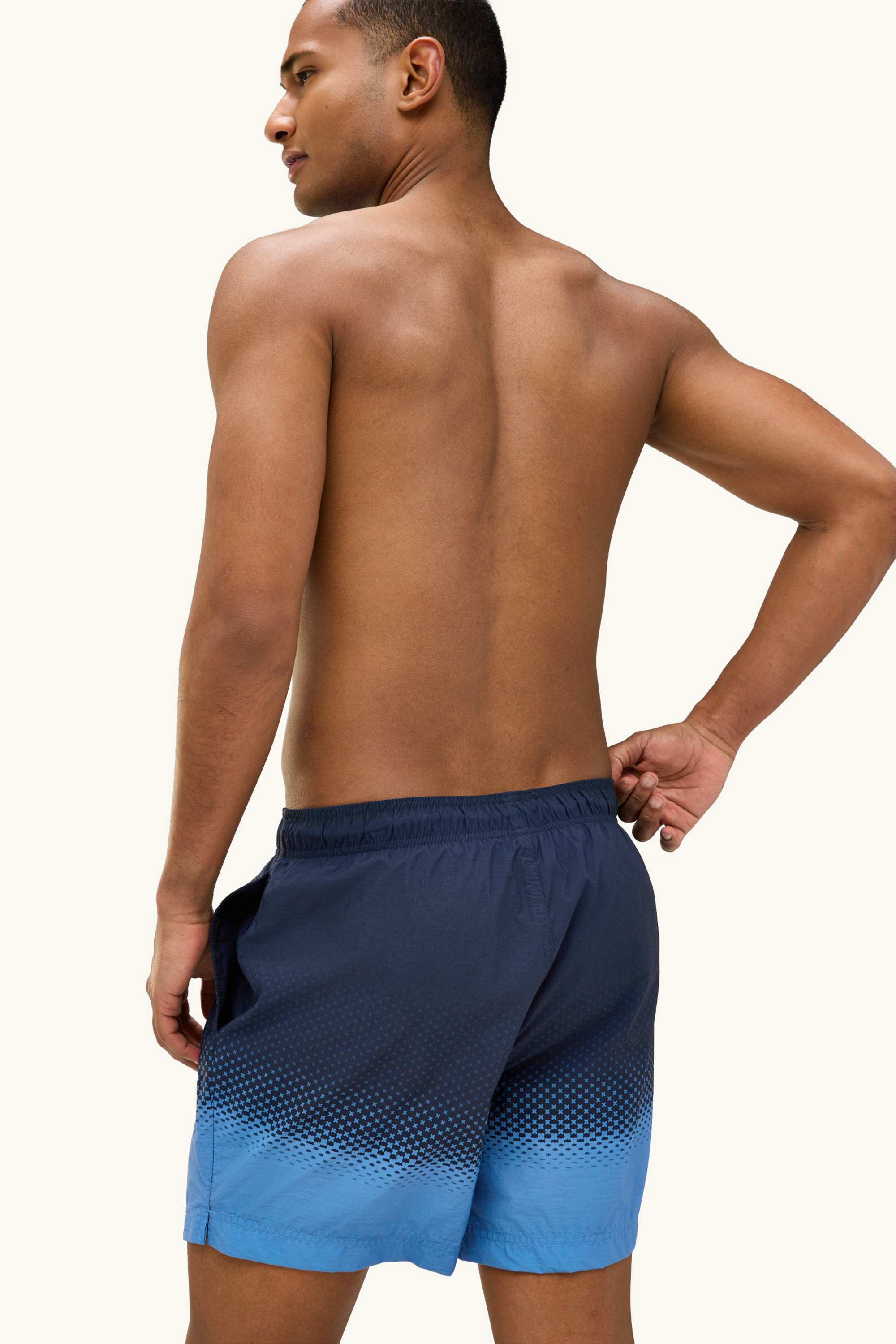 Swim shorts - patterned dark blue
