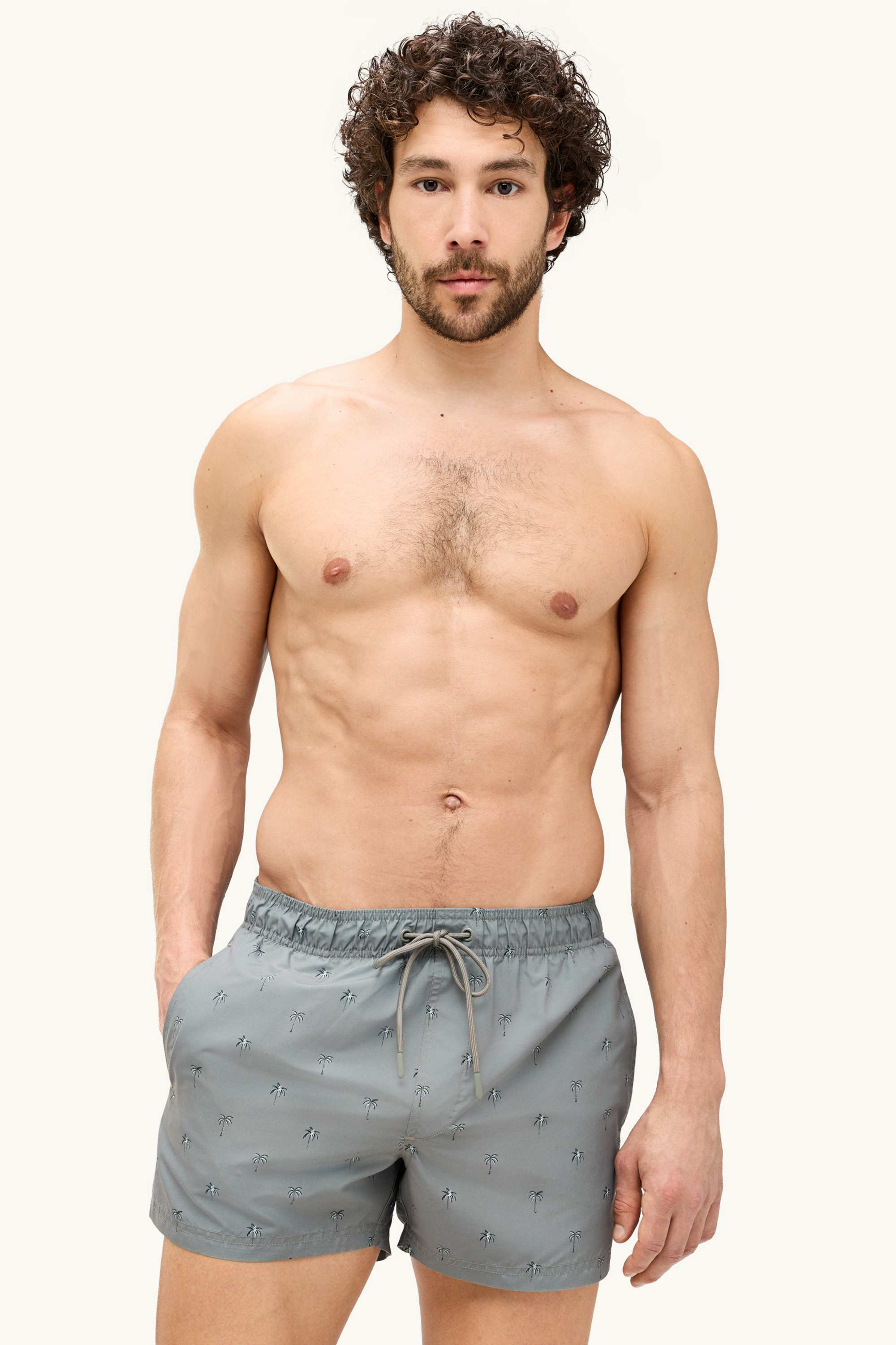 Swim shorts - patterned gray