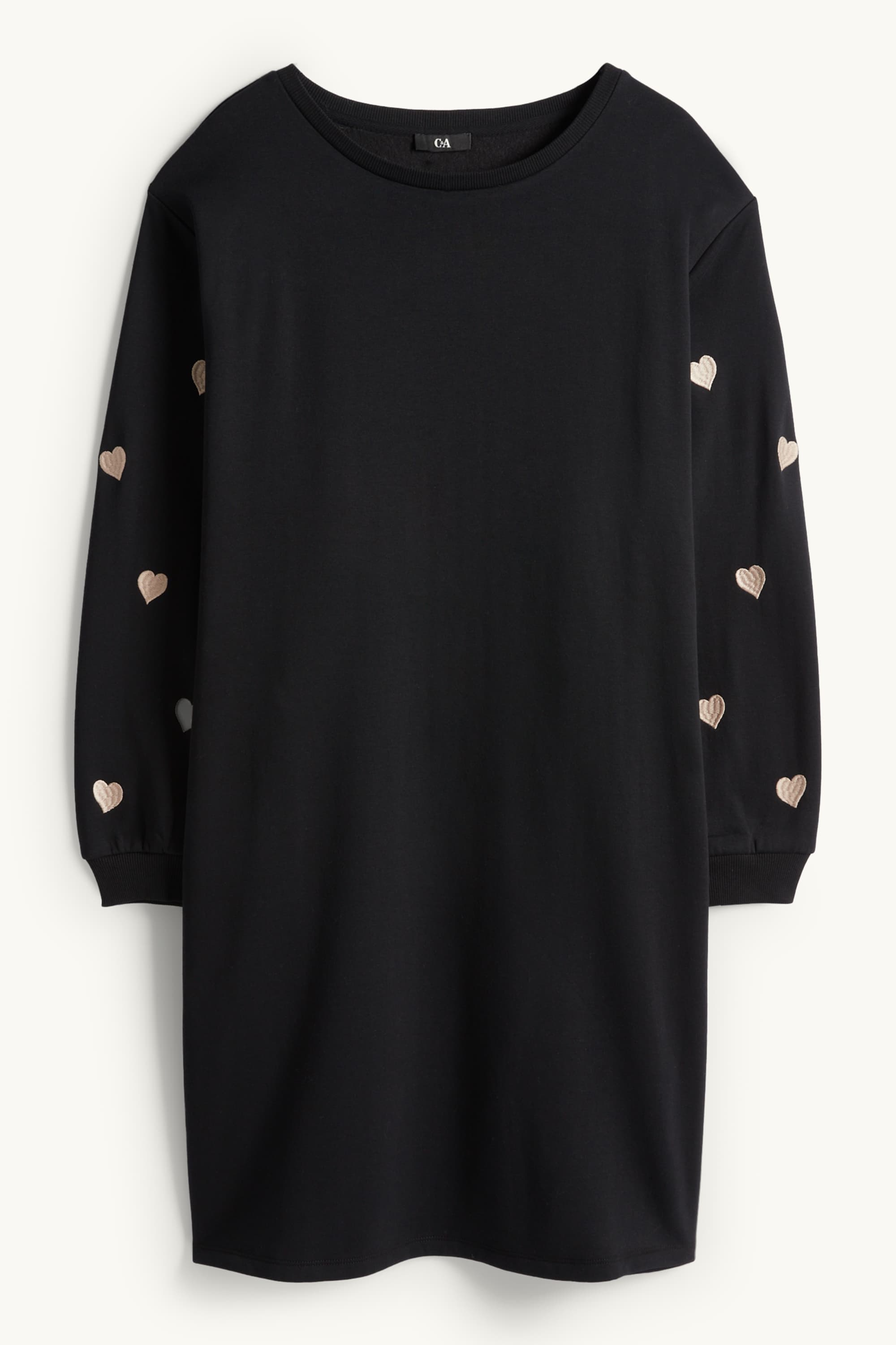 Sweatshirt dress - straight fit black