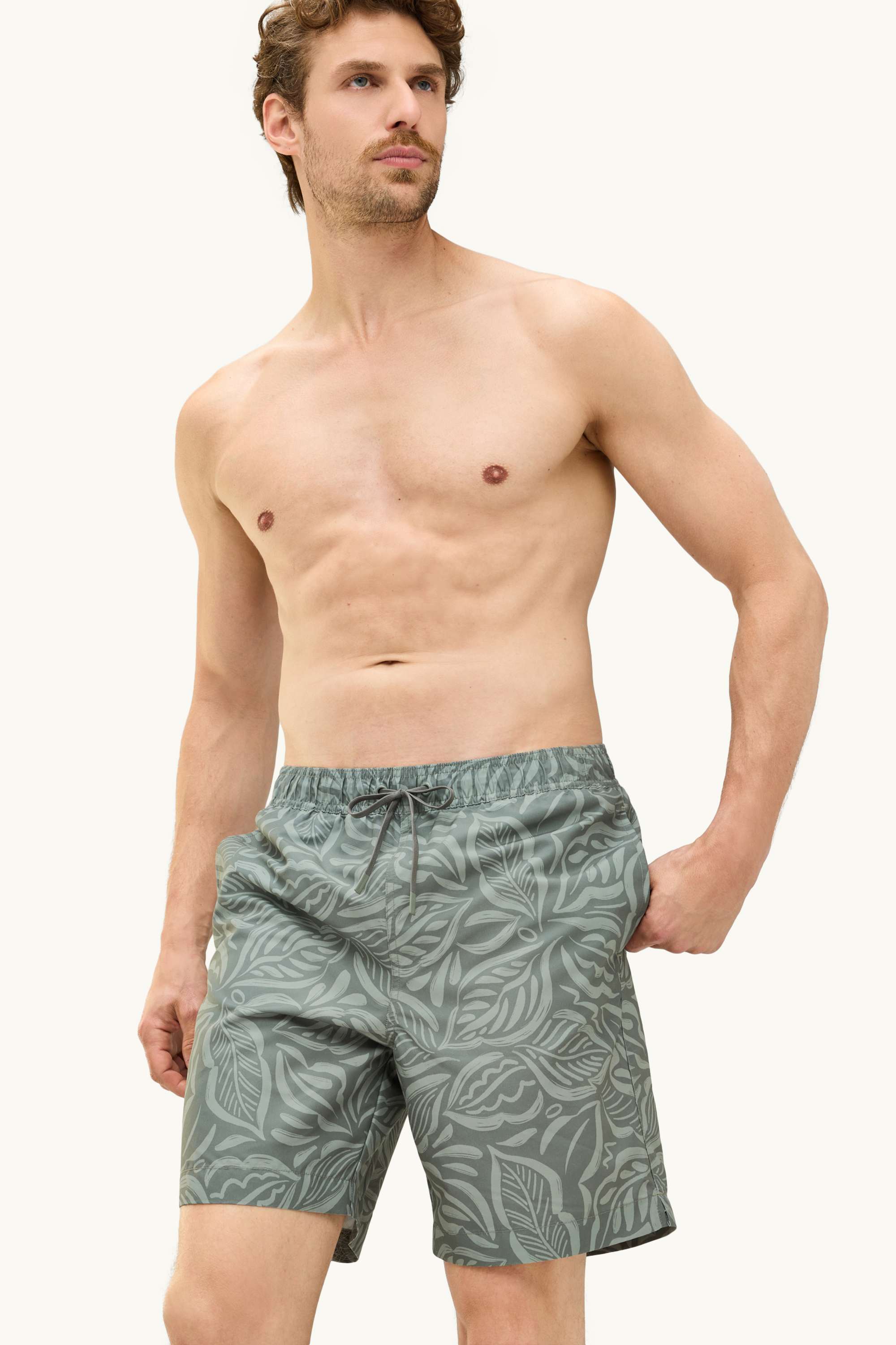 Swim shorts - patterned green