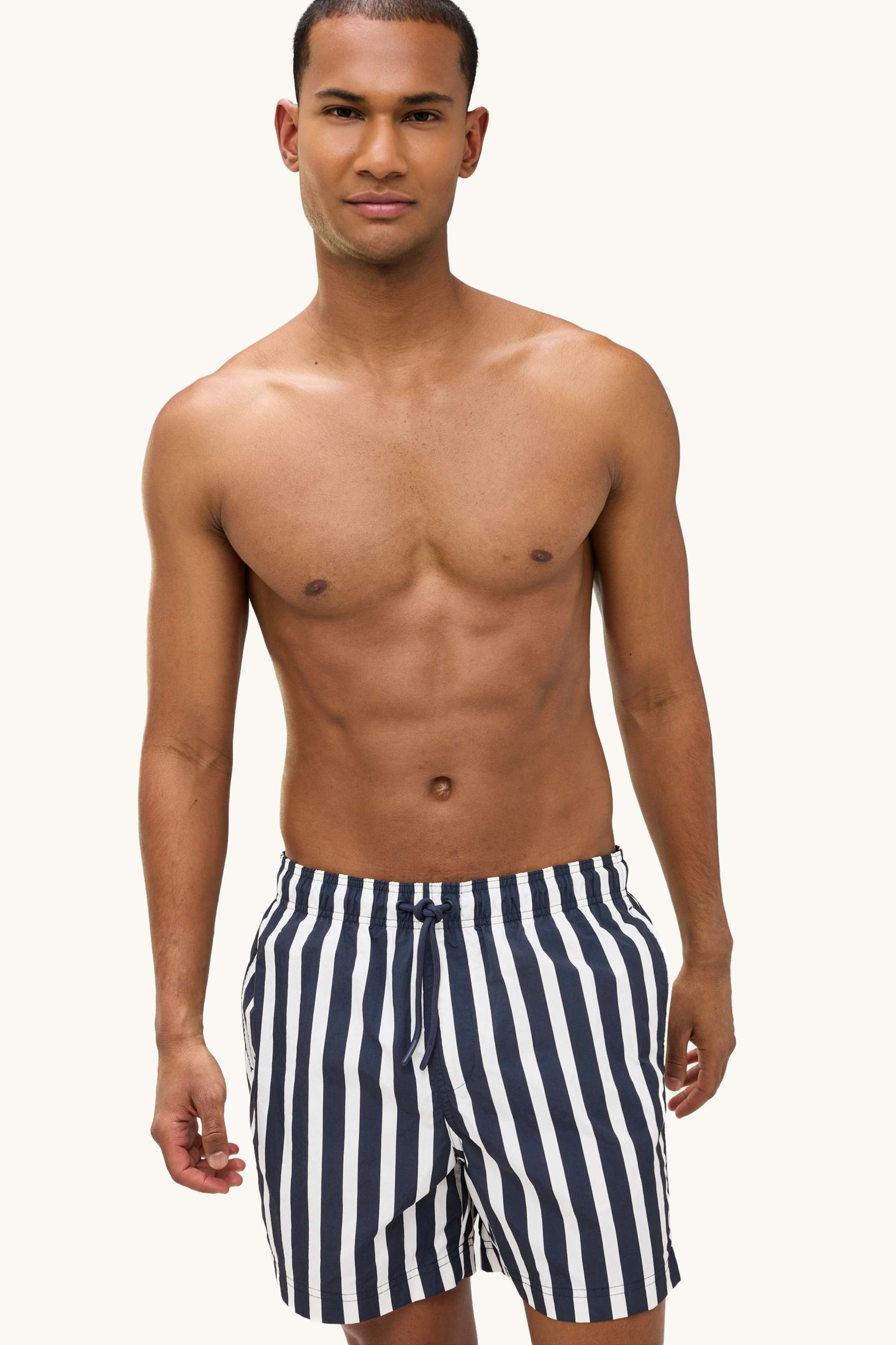 Swim shorts - striped dark blue / white