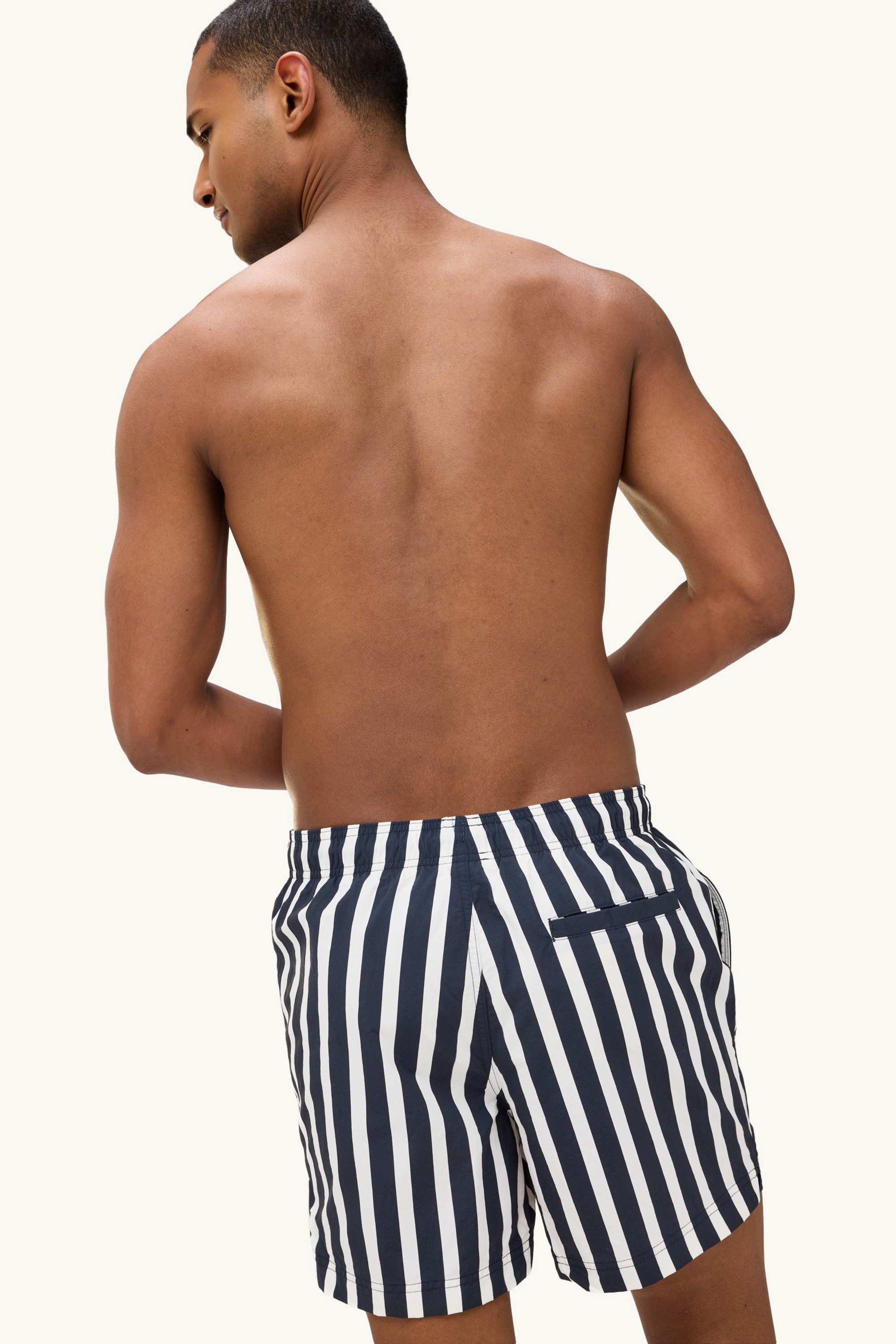 Swim shorts - striped dark blue / white