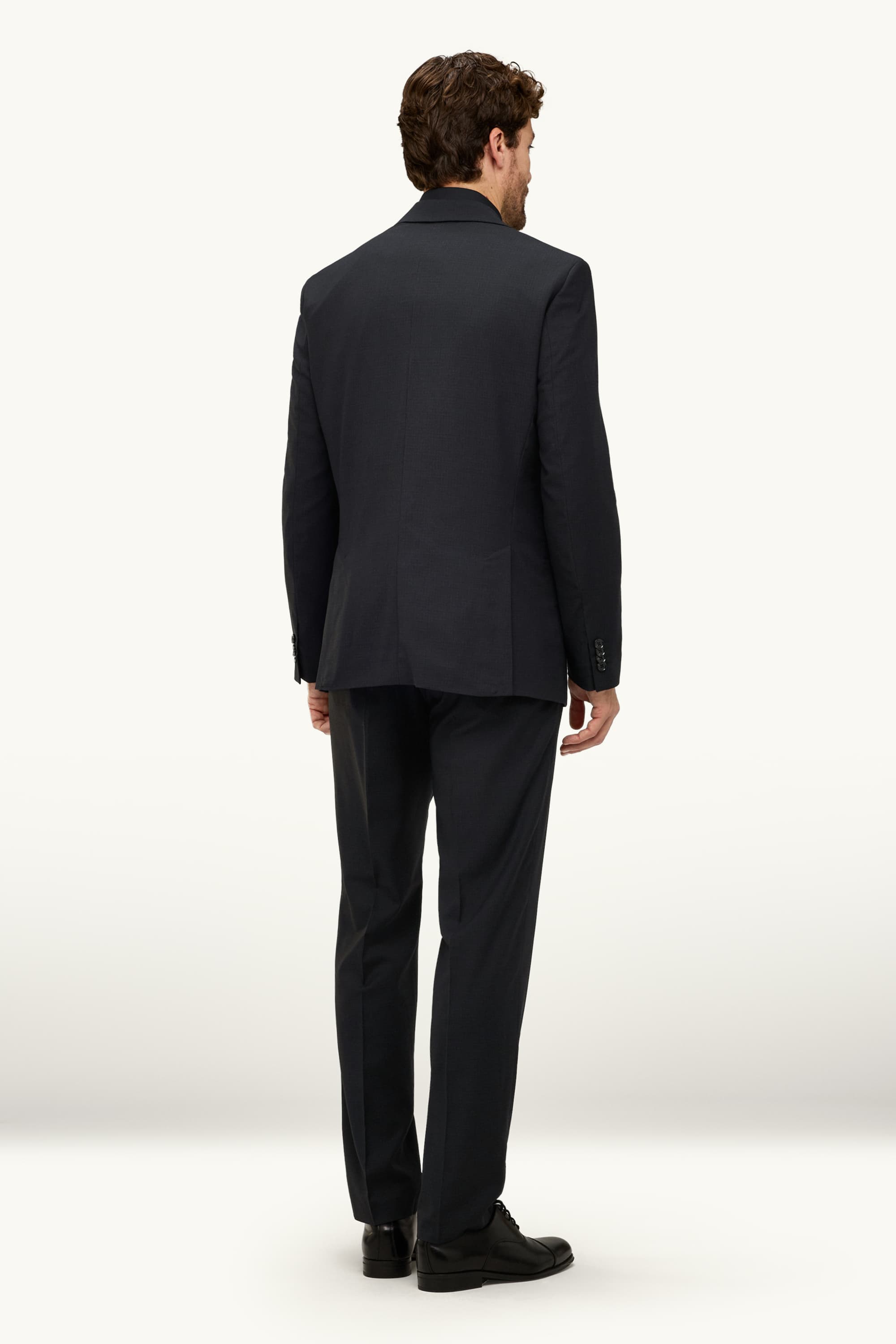 Suit with tie - regular fit - stretch - 4 piece black