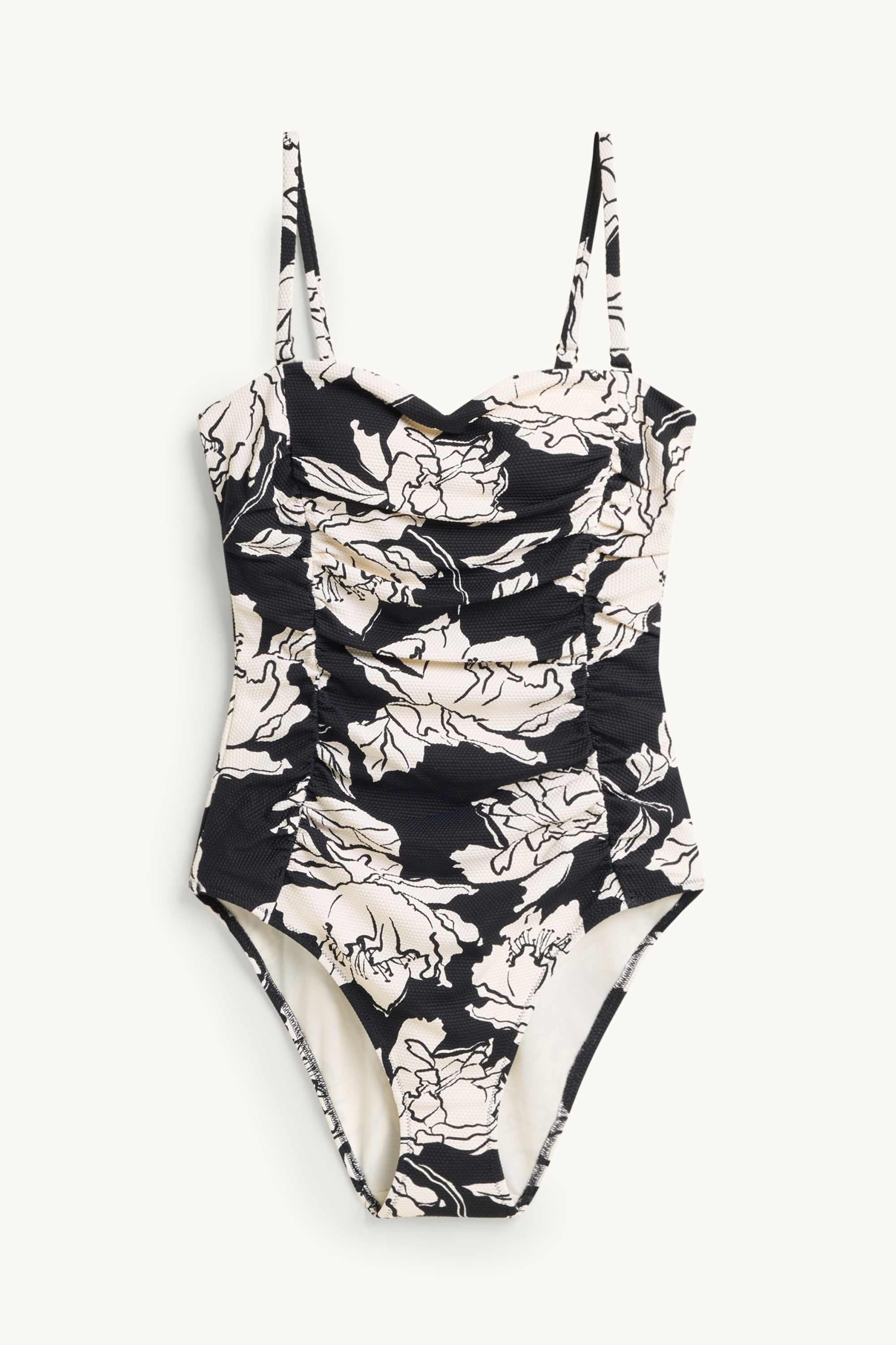 Shaping swimsuit with gather - padded - LYCRA® XTRA LIFE™ black