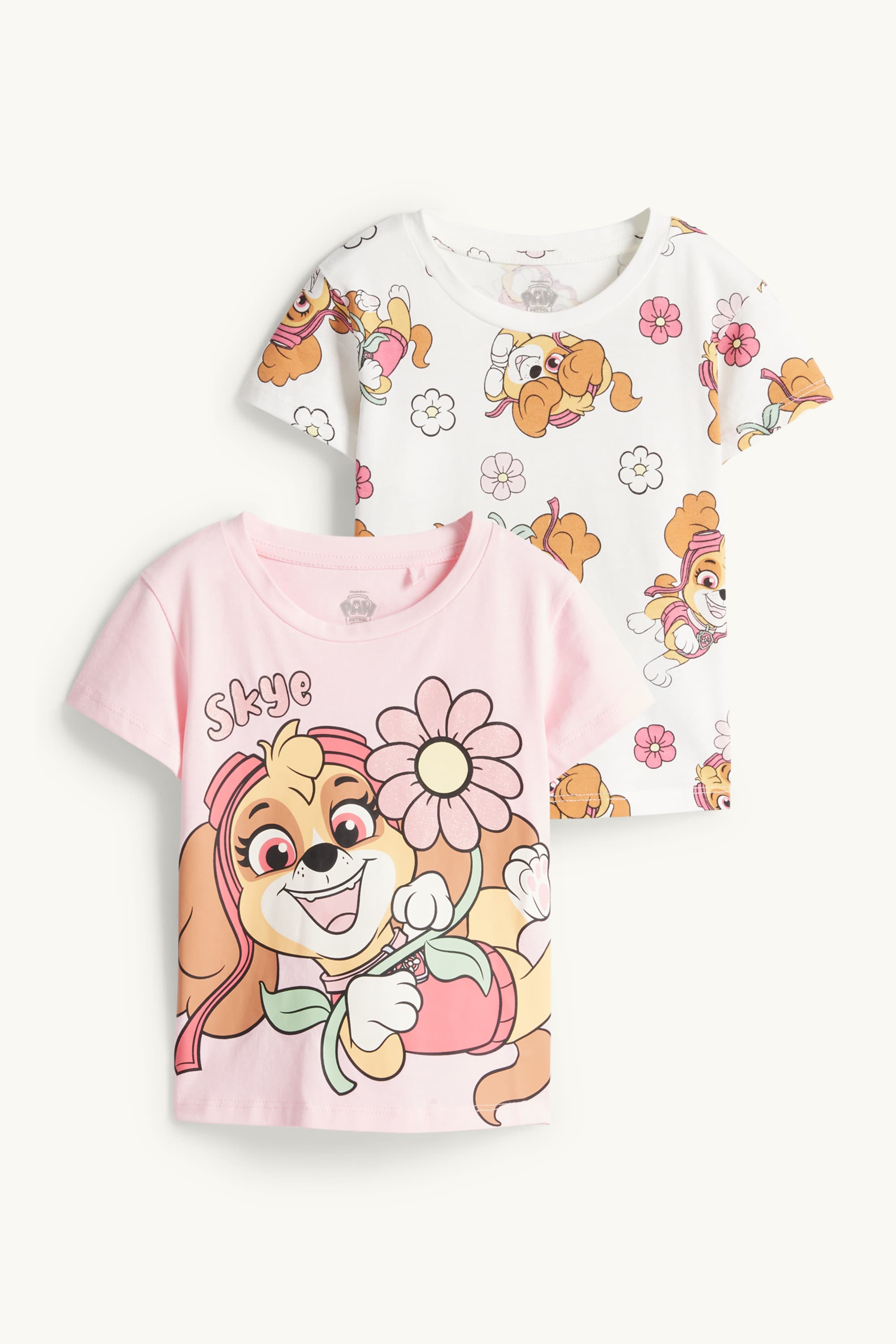 Multipack of 2 - PAW Patrol - Skye - short sleeve T-shirt rose / beige
