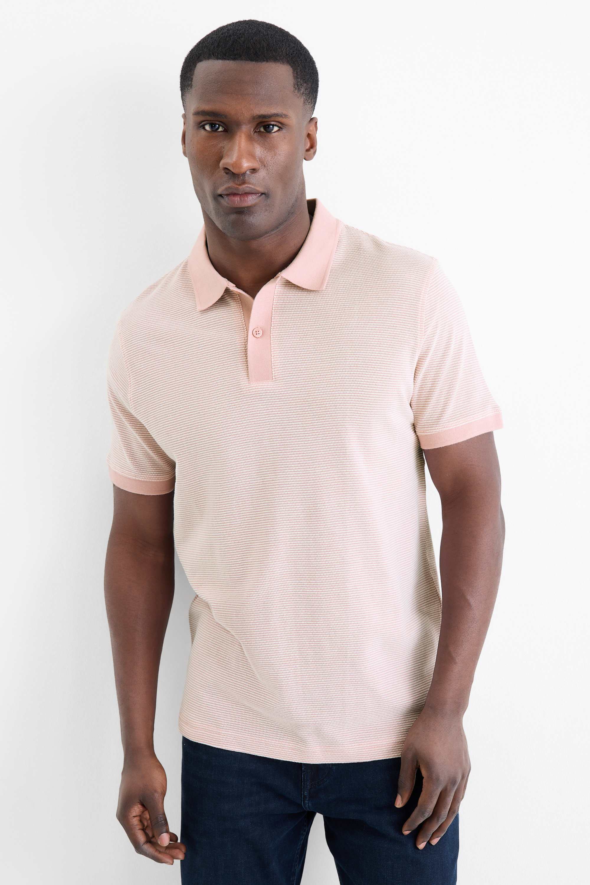 Polo shirt - regular fit - textured rose