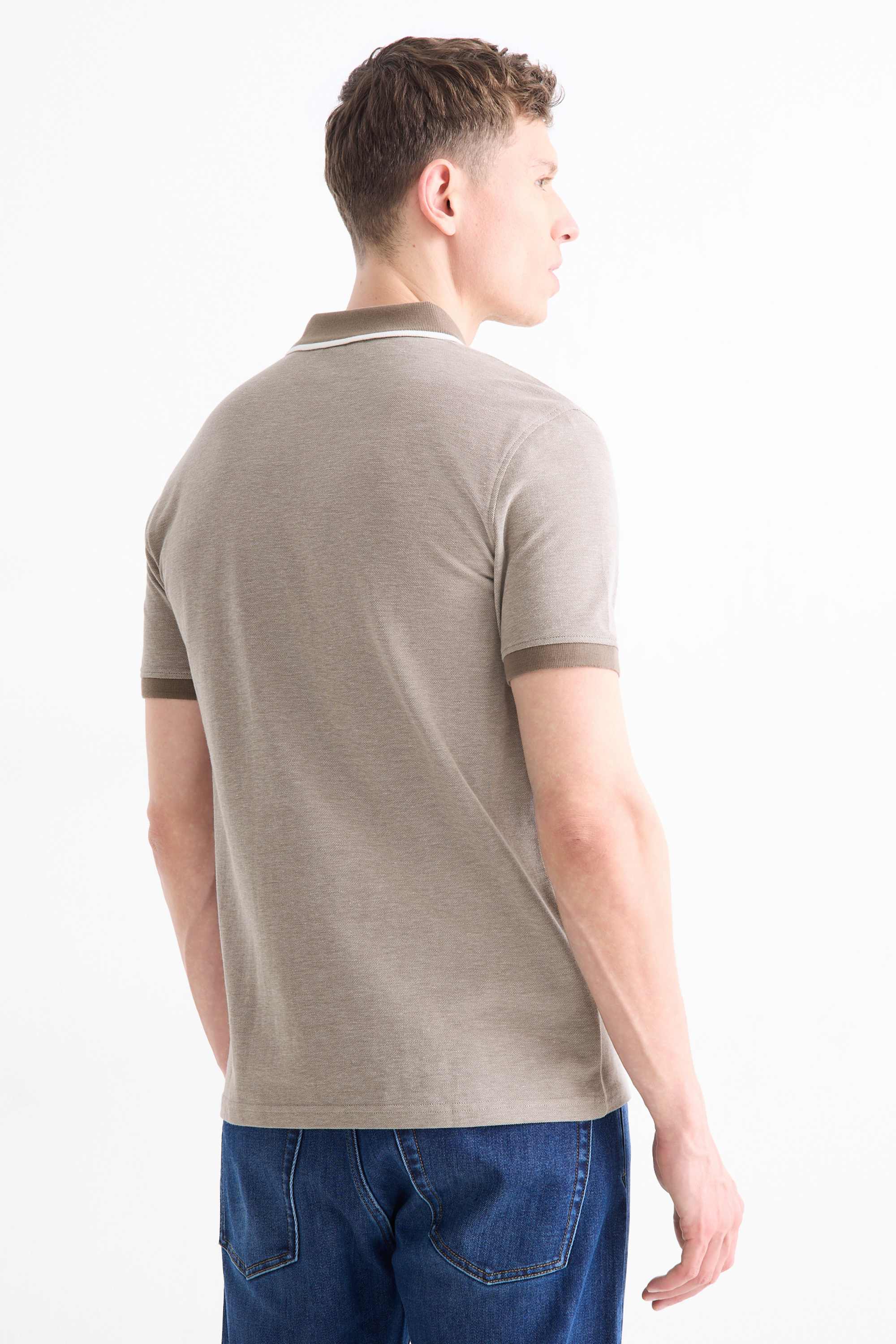 Polo shirt - regular fit beige