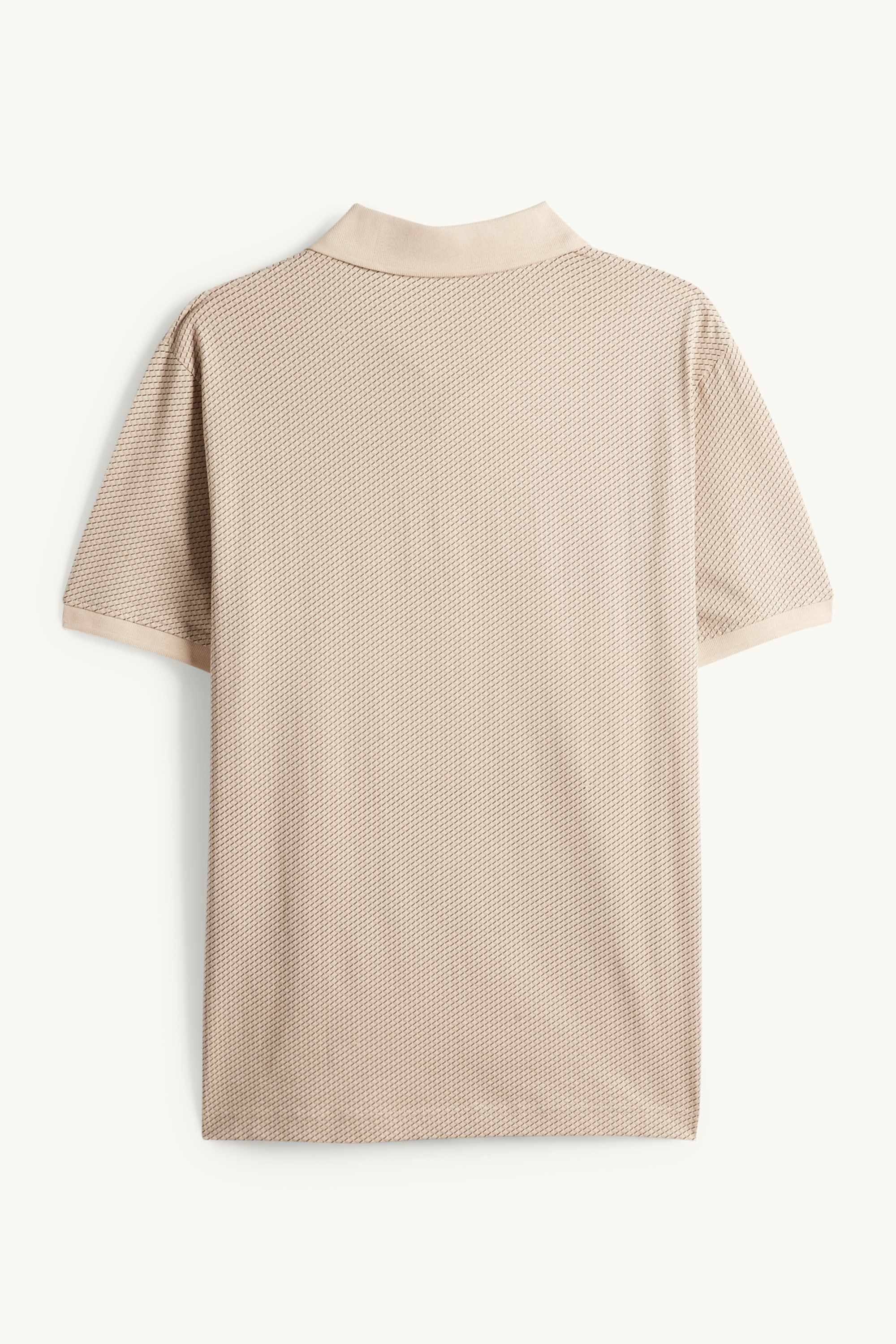 Polo shirt - regular fit - patterned beige