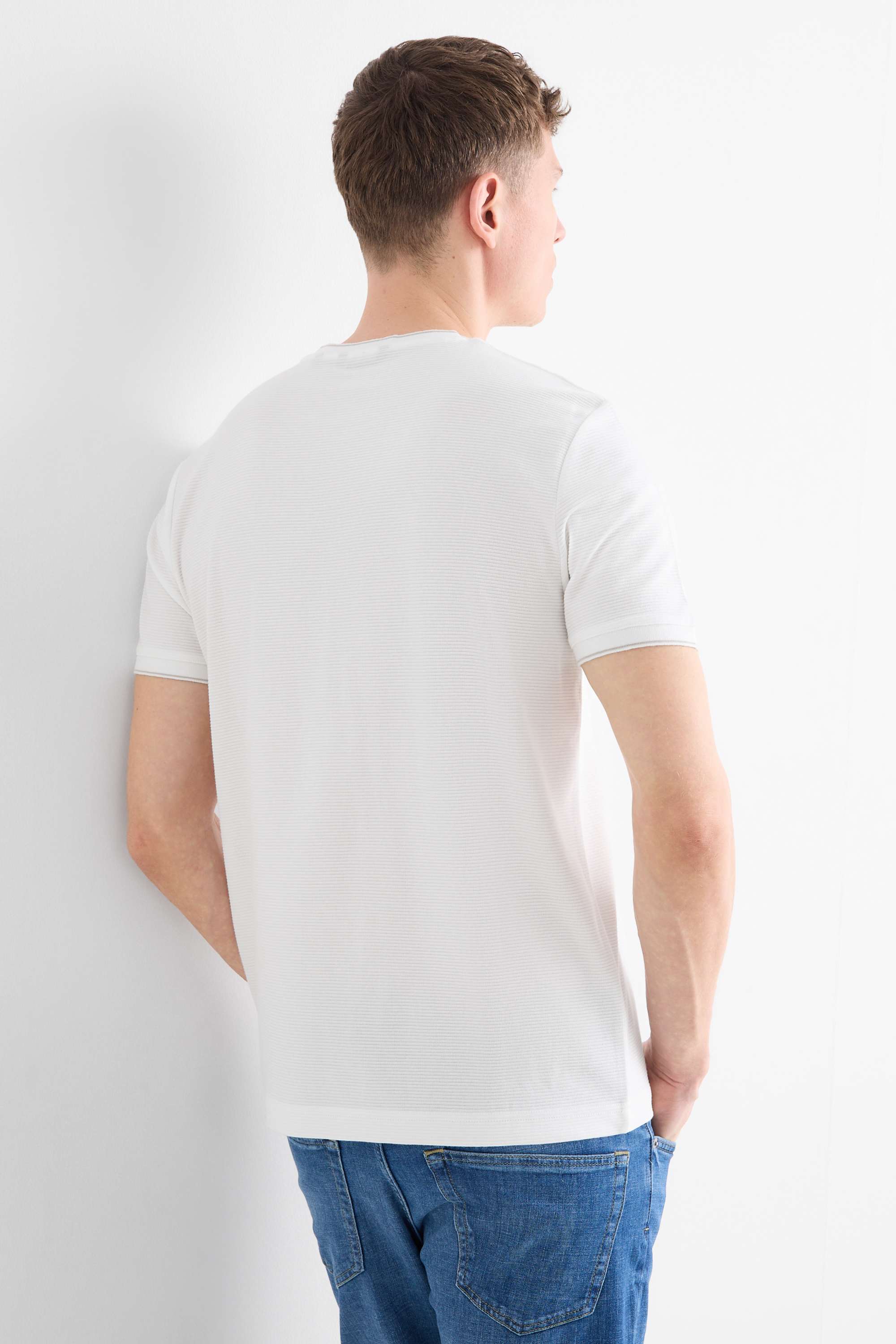 T-shirt - regular fit - textured white