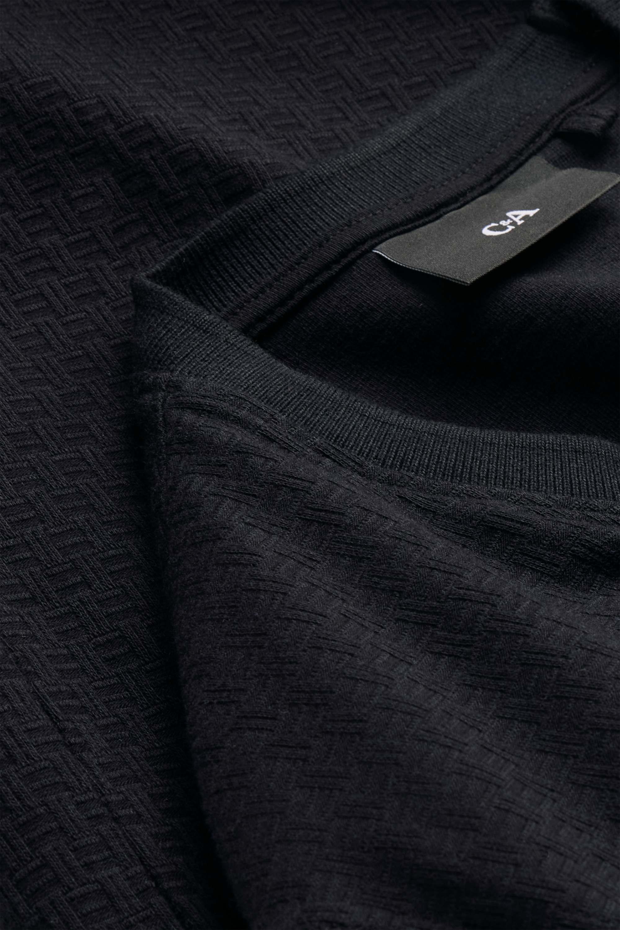 T-shirt - regular fit - textured black