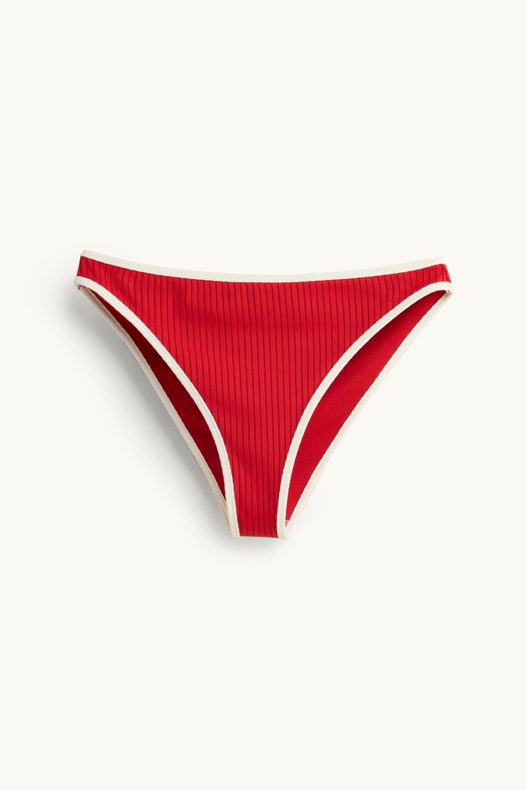 Bikini bottoms - mid-rise waist - ribbed - LYCRA® XTRA LIFE™ red