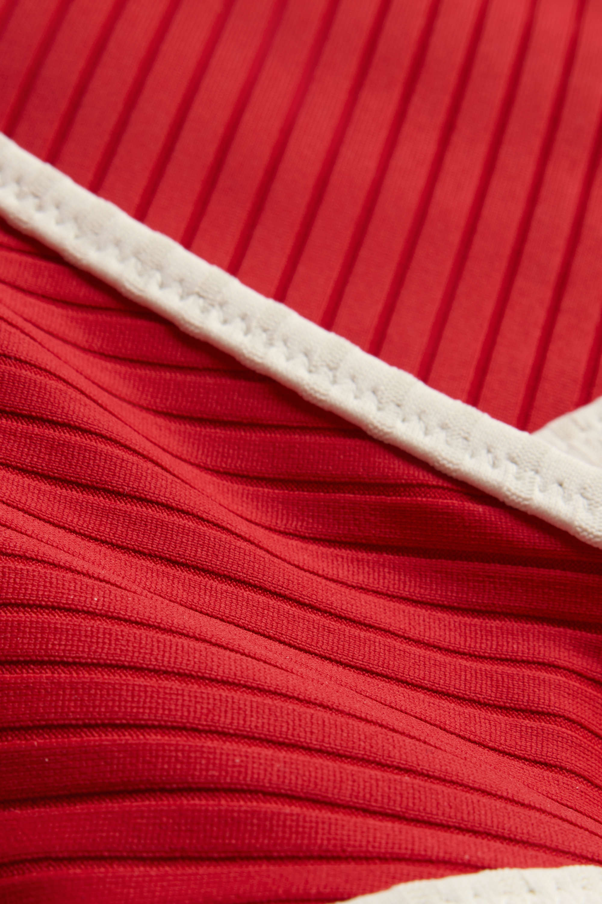 Bikini bottoms - mid-rise waist - ribbed - LYCRA® XTRA LIFE™ red