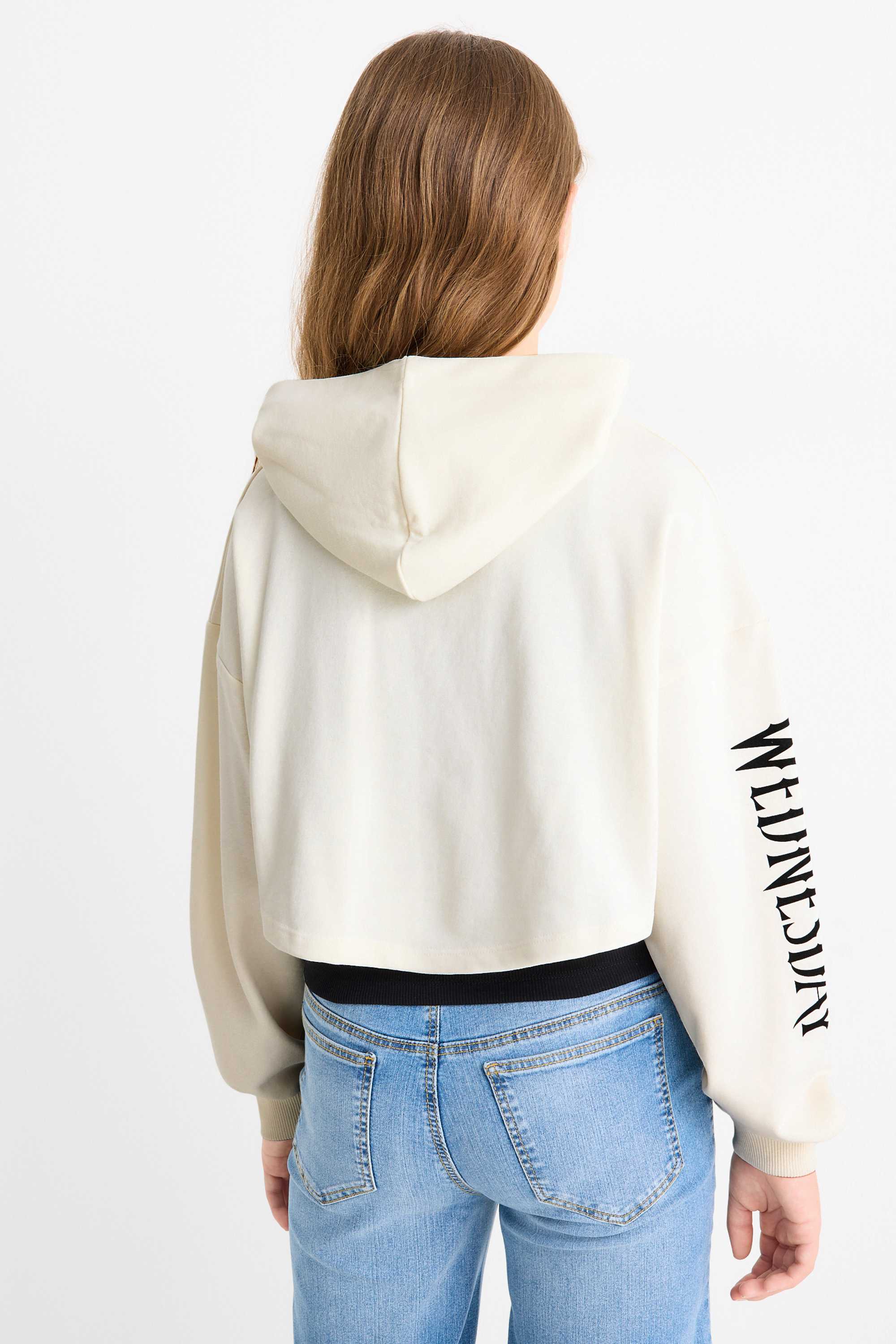 Wednesday - set - hoodie and top - 2 piece white