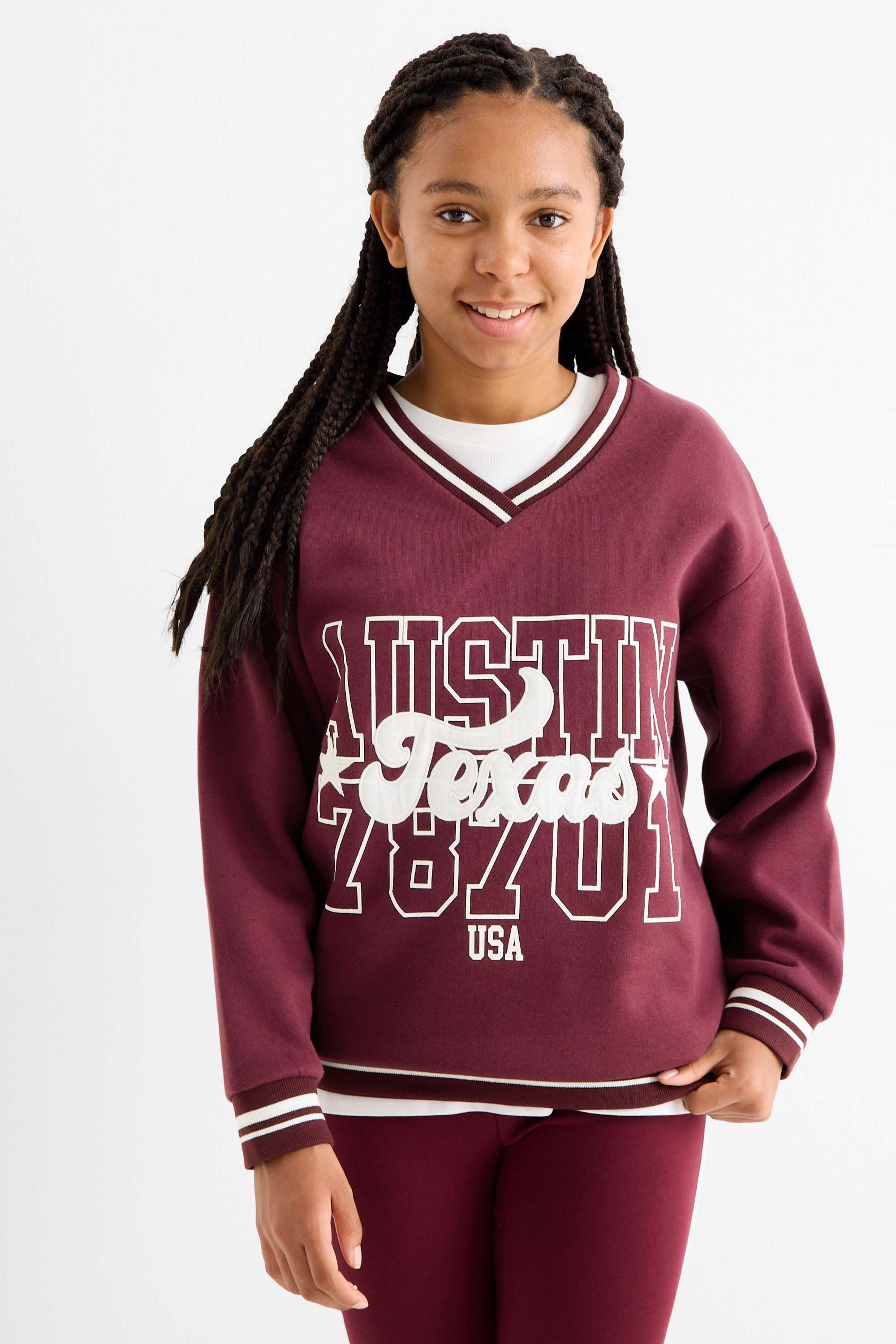 Austin - sweatshirt bordeaux