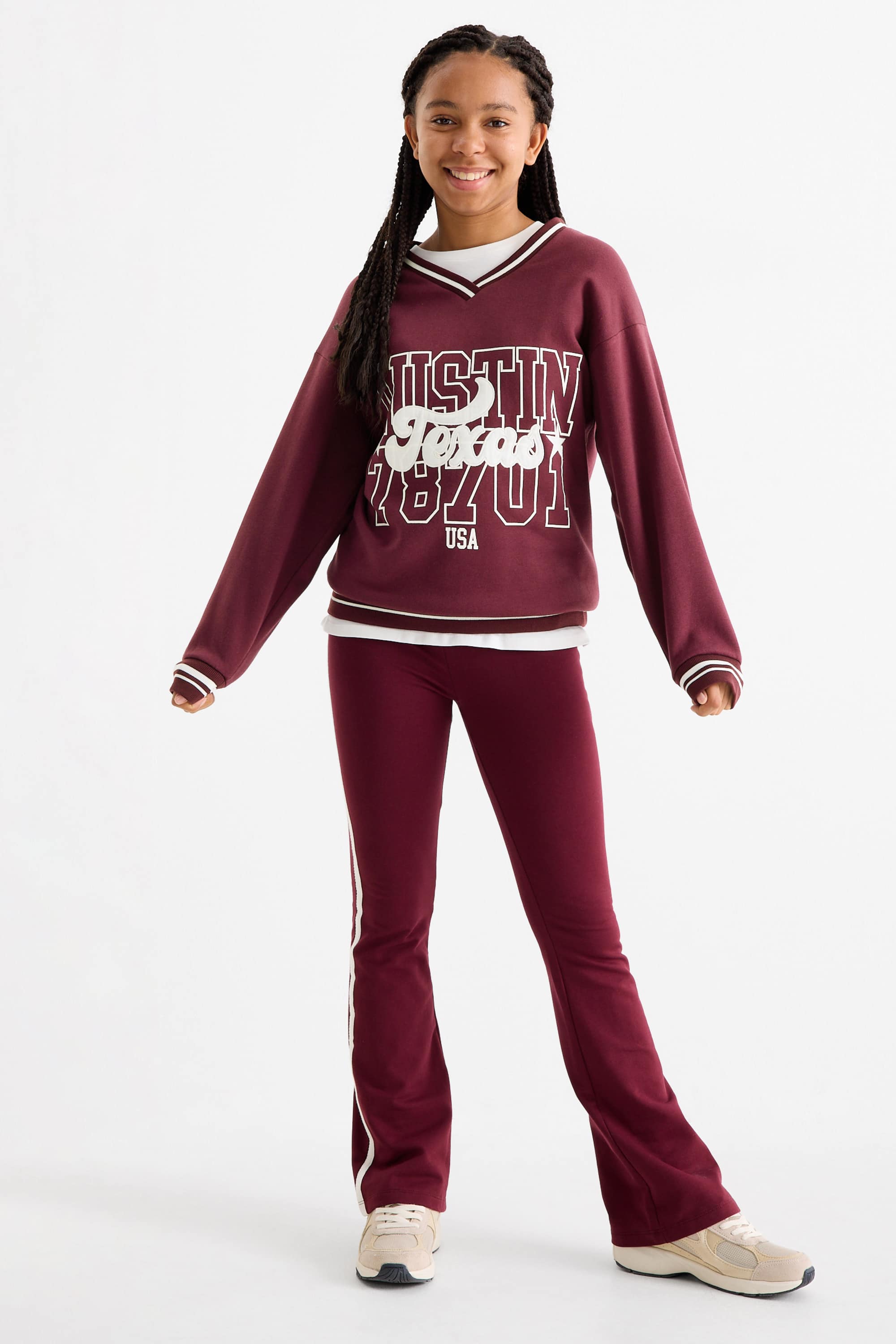Austin - sweatshirt bordeaux
