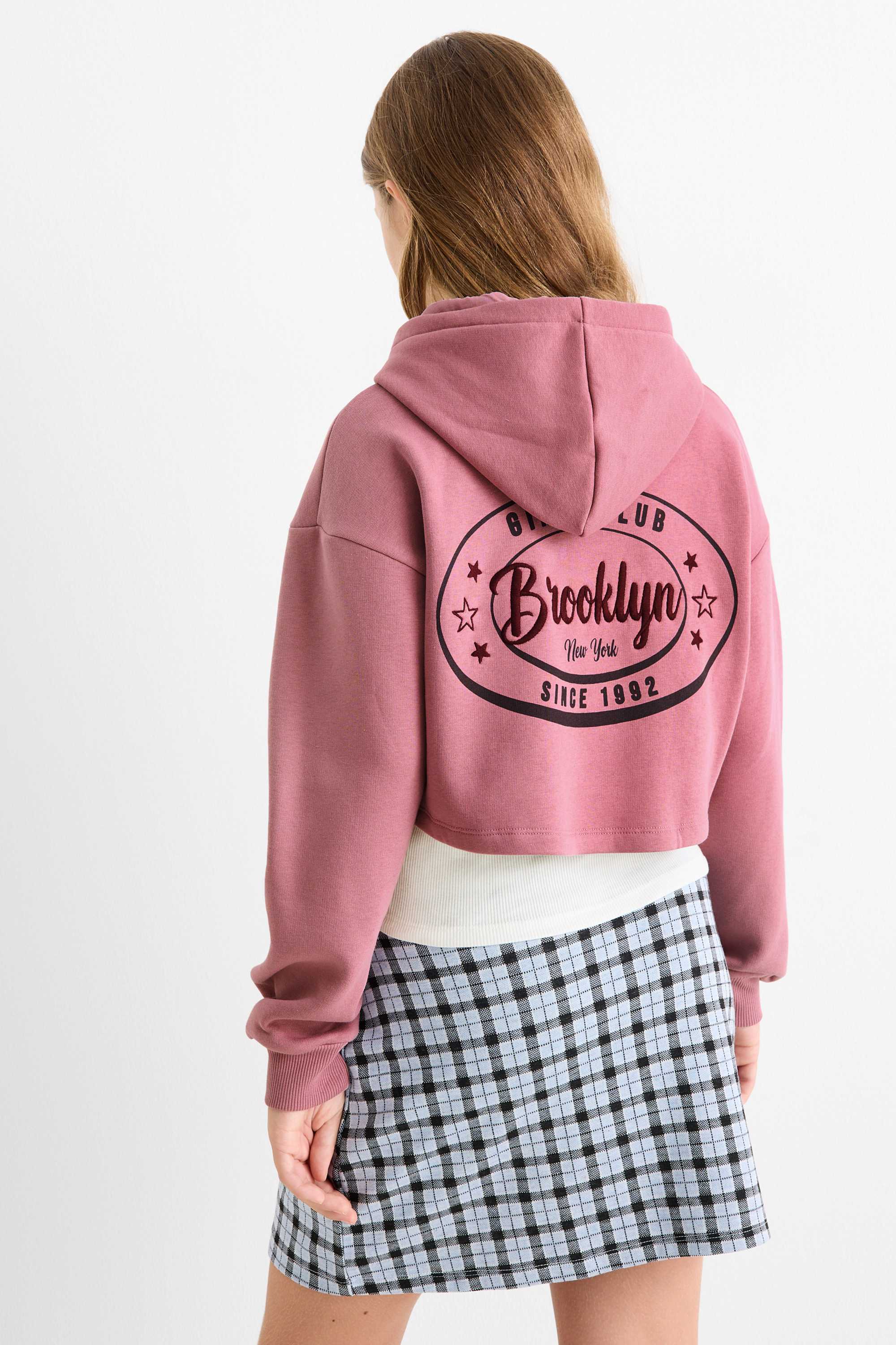 Brooklyn - set - hoodie and top - 2 piece dark rose