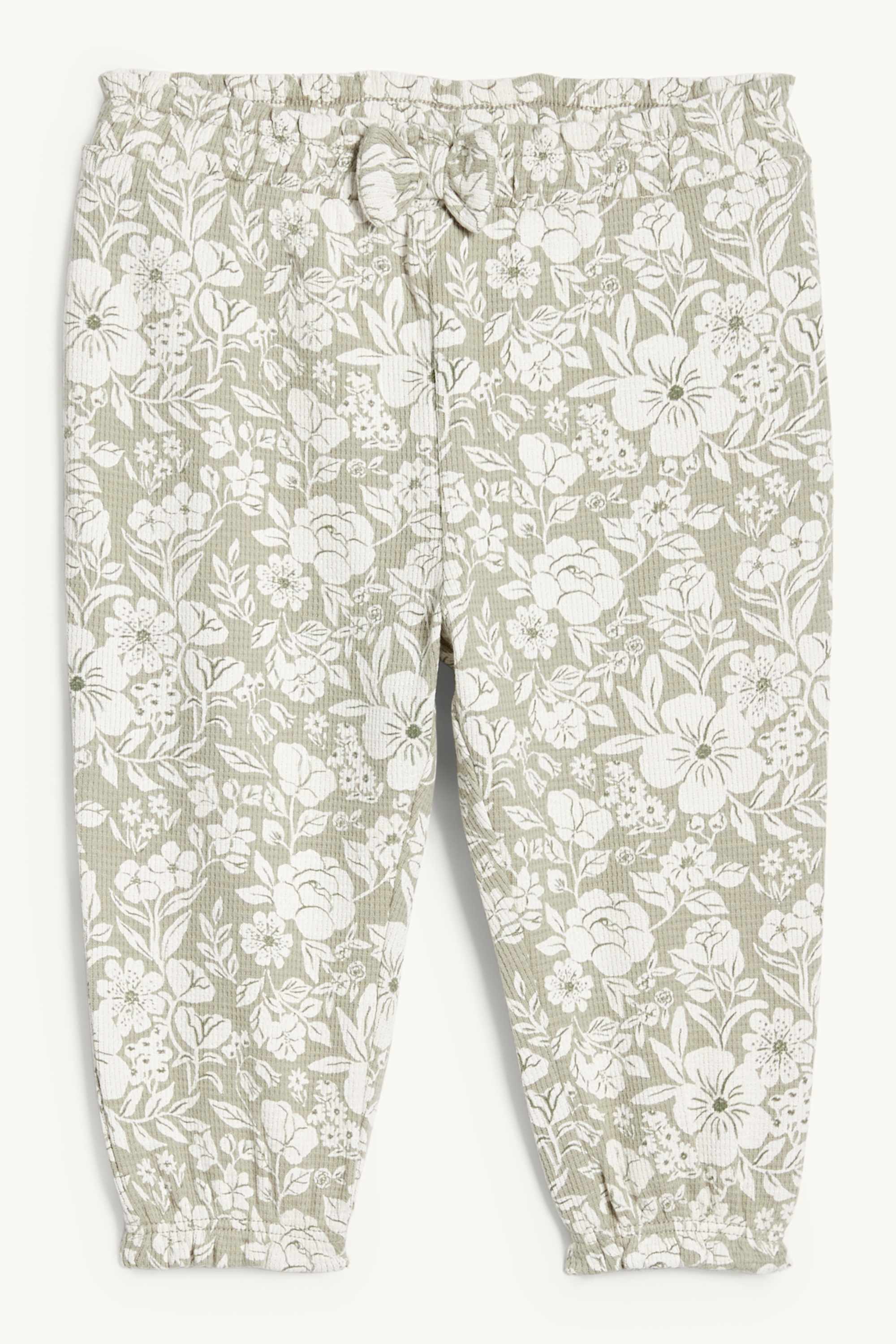 Floral - baby outfit - 2 piece green / cremewhite