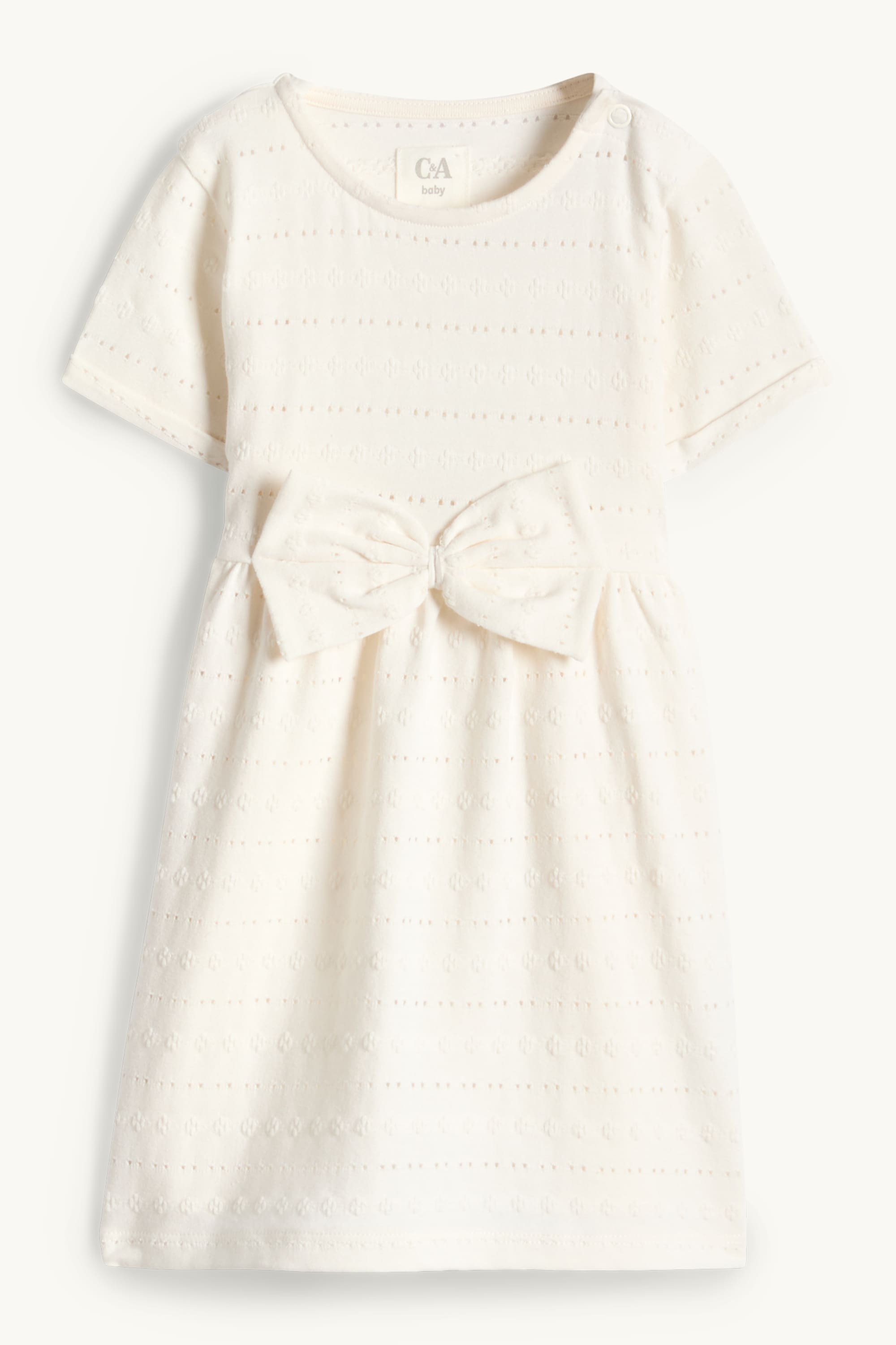 Baby dress - textured cremewhite