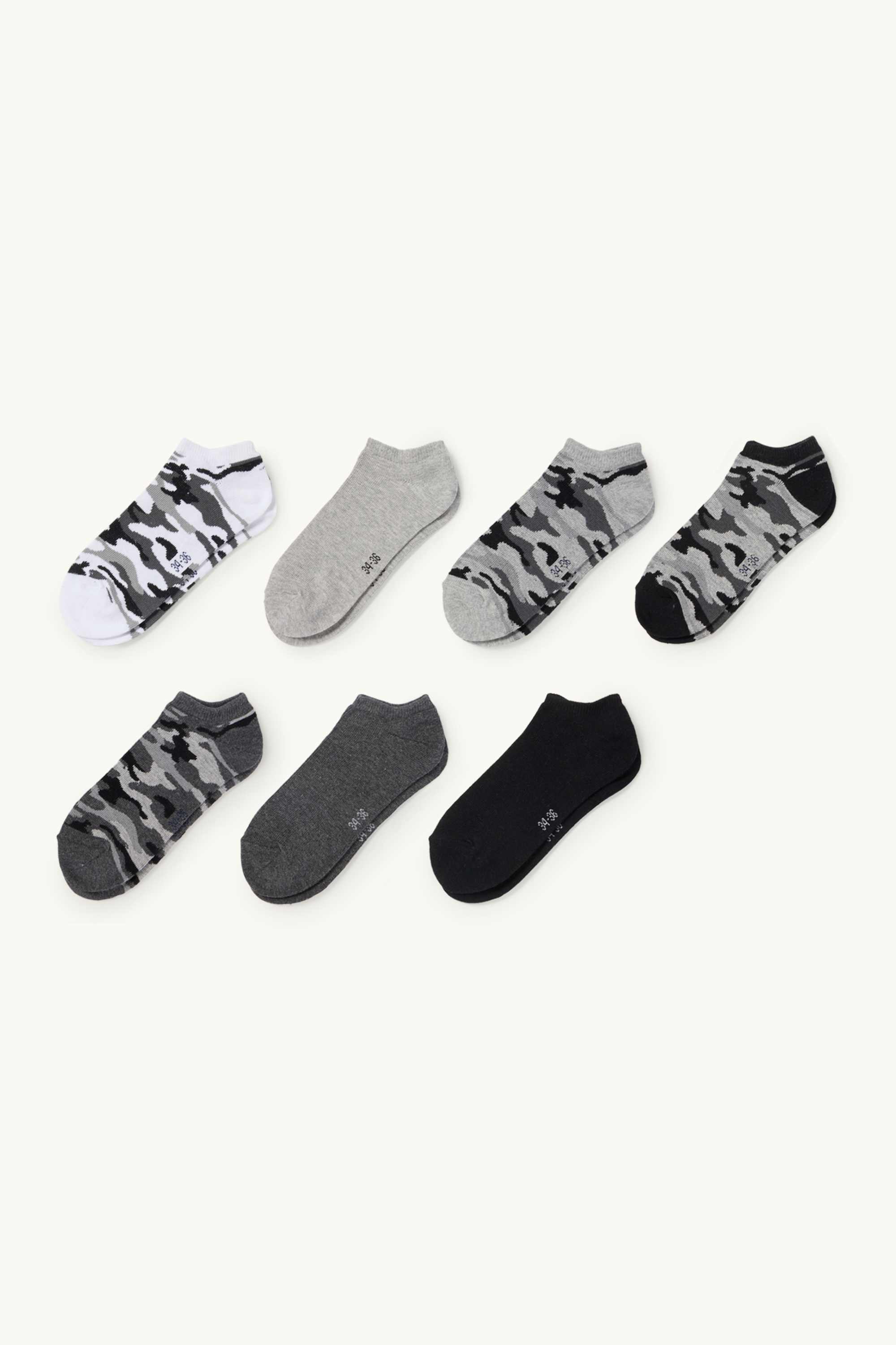 Multipack of 7 - trainer socks - patterned gray / black