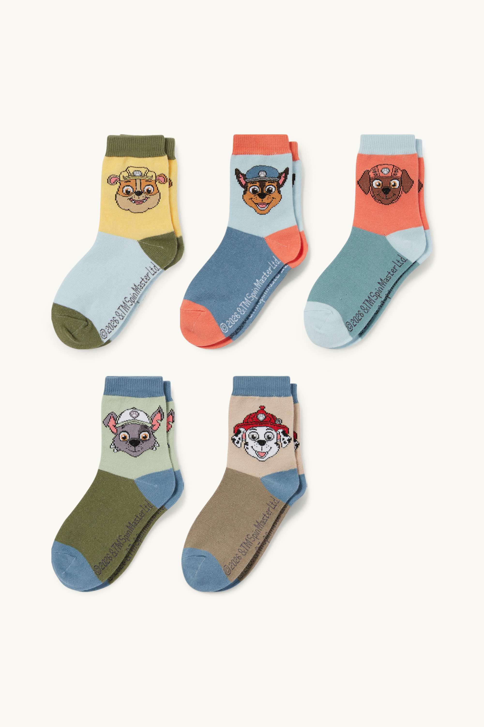 Multipack of 5 - PAW Patrol - Chase, Zuma - socks with motif blue