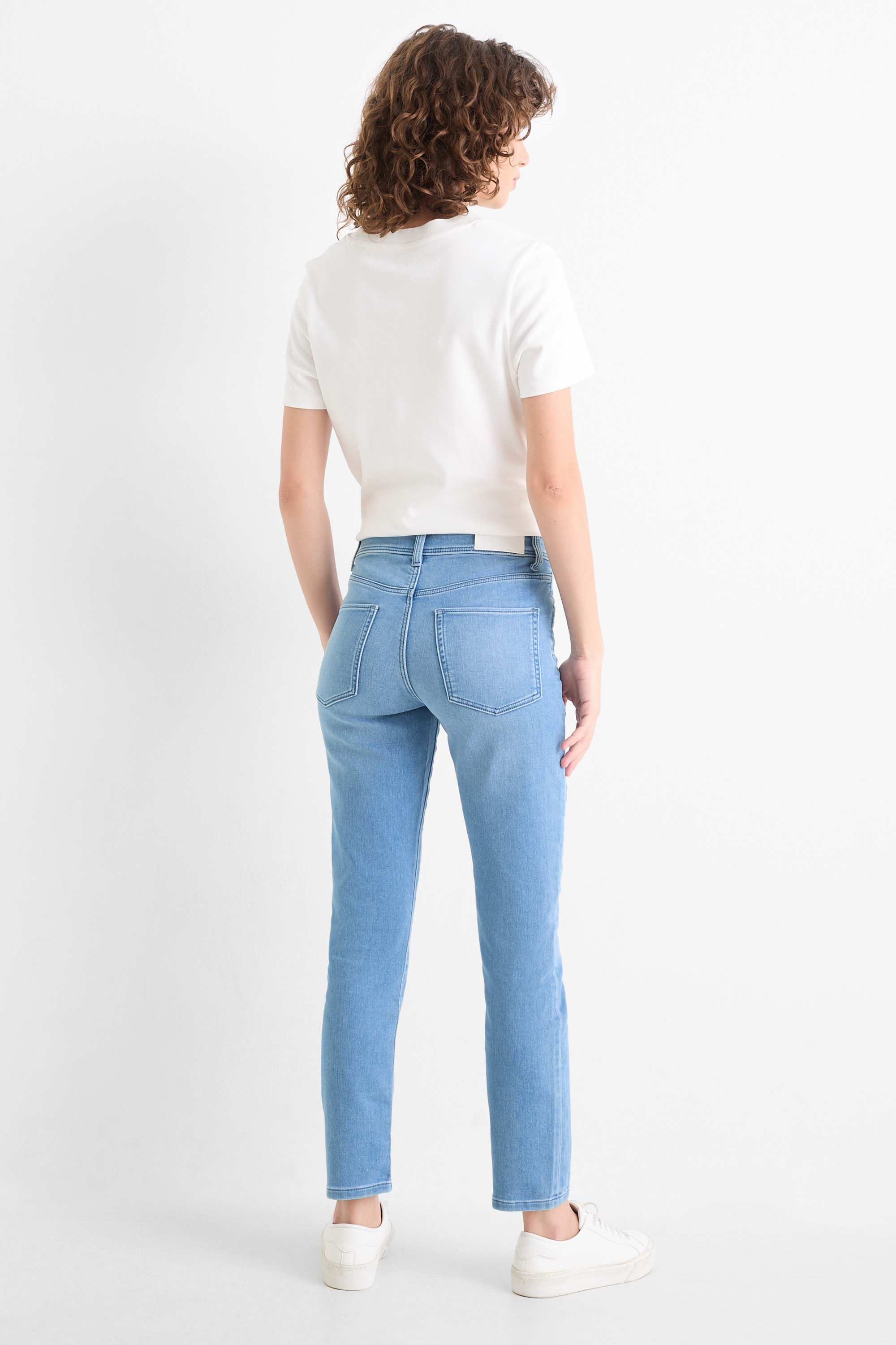 Slim jeans - mid-rise waist - jog denim light blue