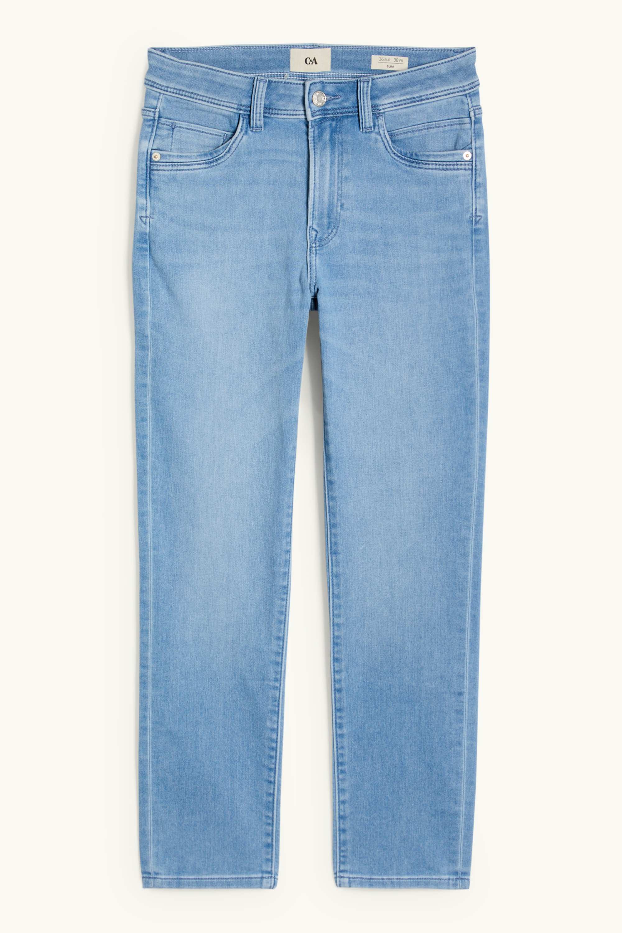 Slim jeans - mid-rise waist - jog denim light blue