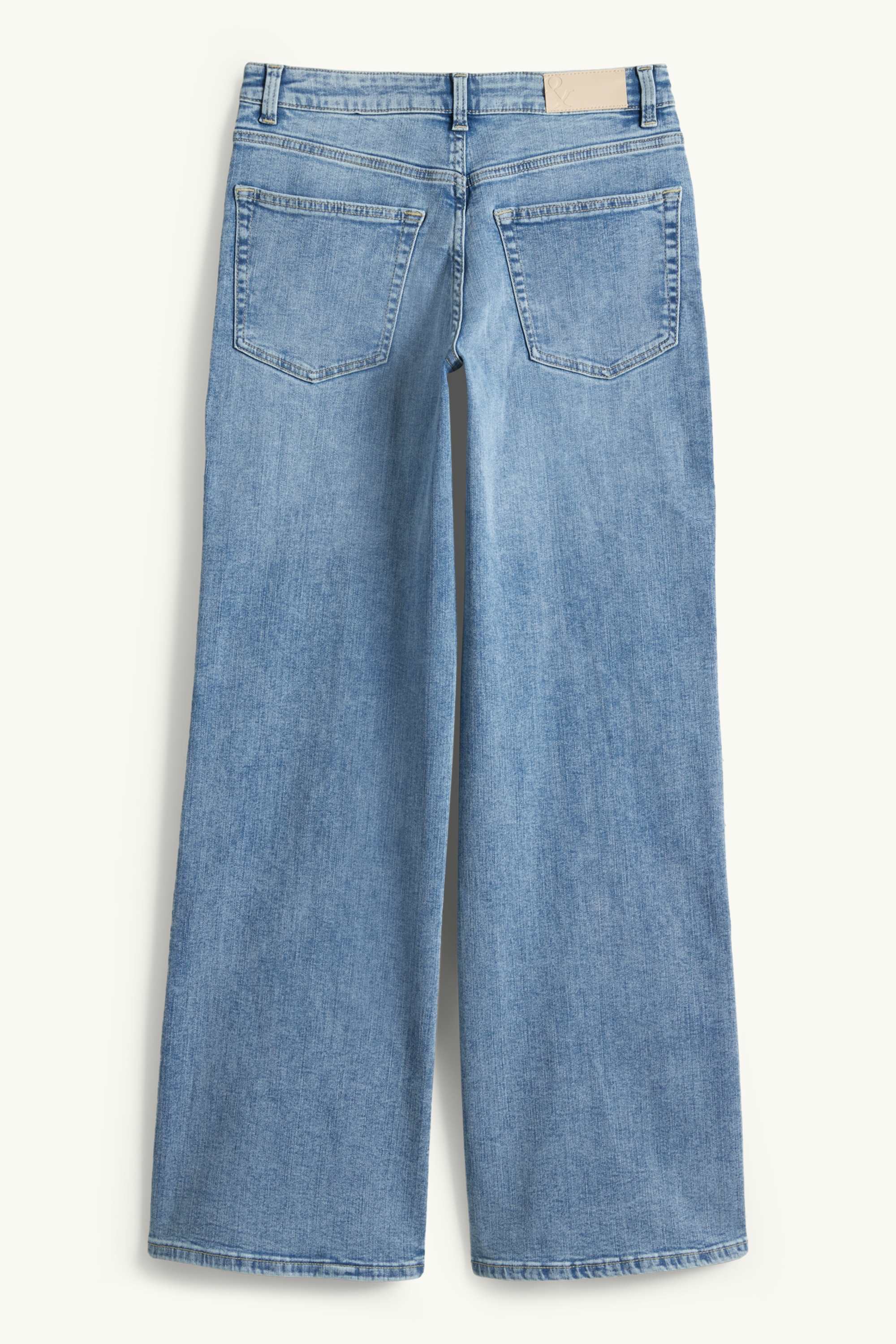 Wide leg jeans - mid-rise waist denim-light blue