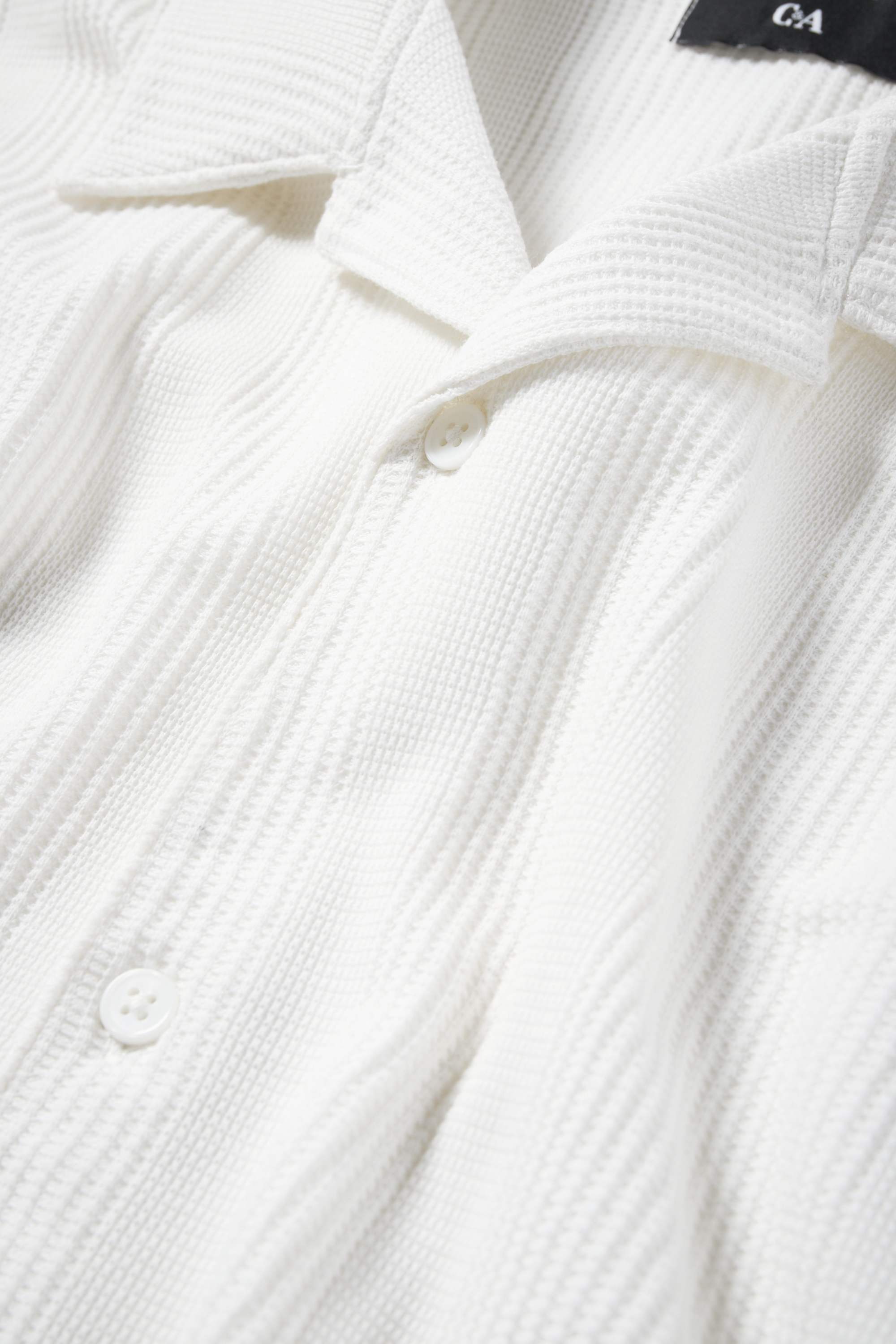 Shirt - regular fit - lapel collar - textured white