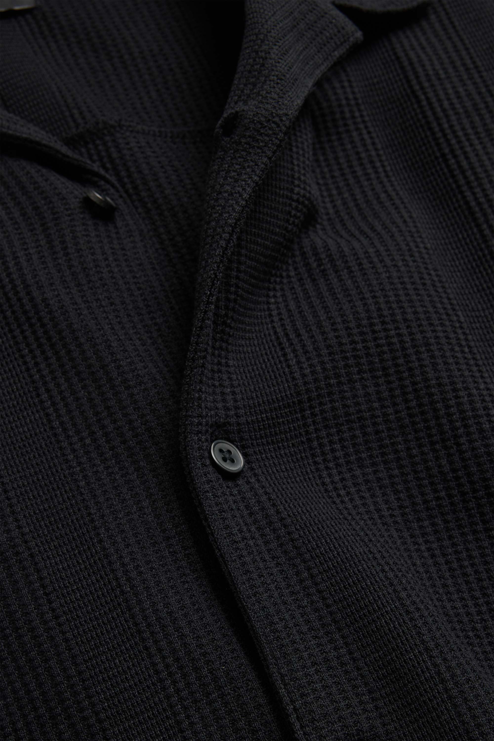 Shirt - regular fit - lapel collar - textured black