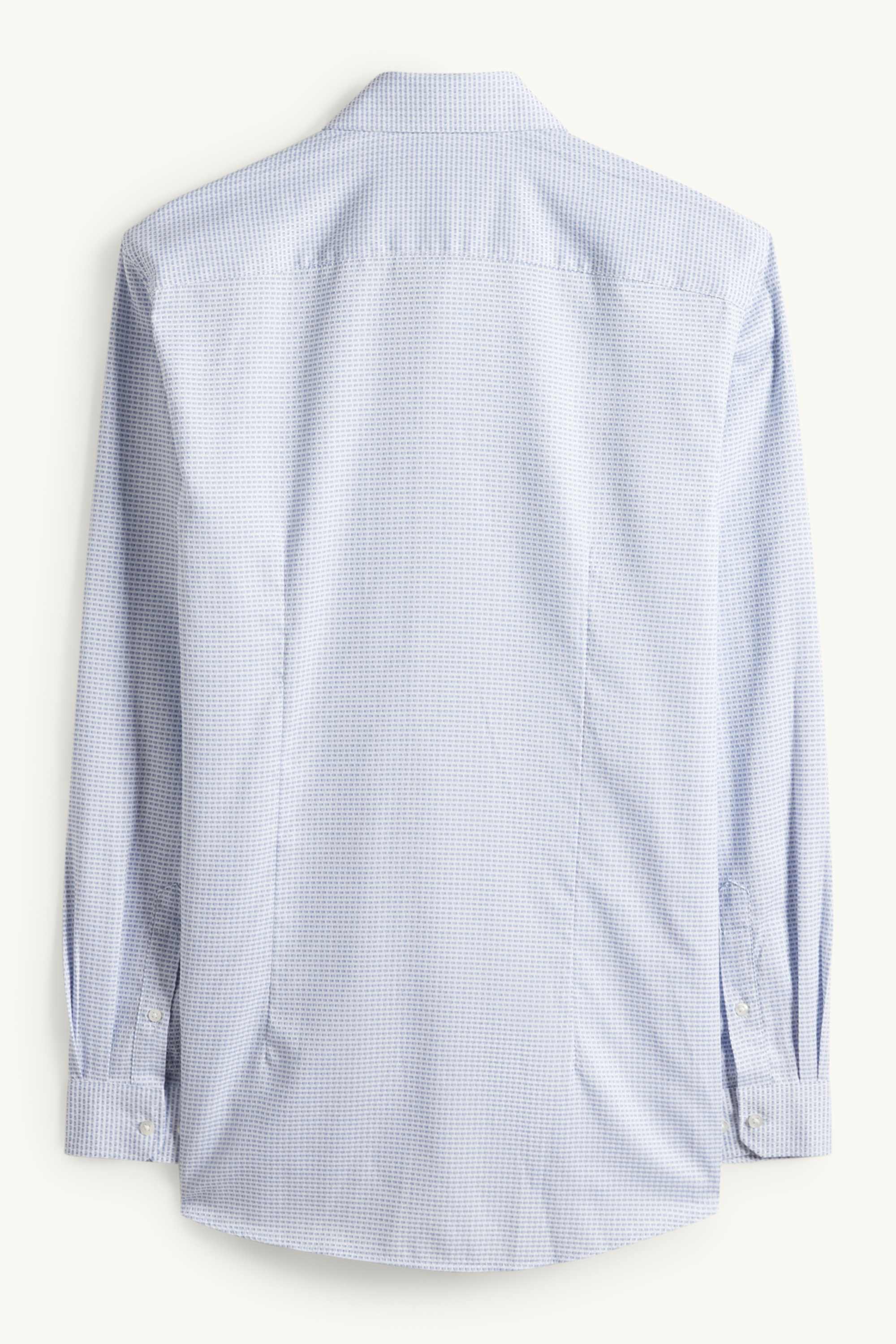 Business shirt - slim fit - kent collar - easy-iron - textured white / light blue