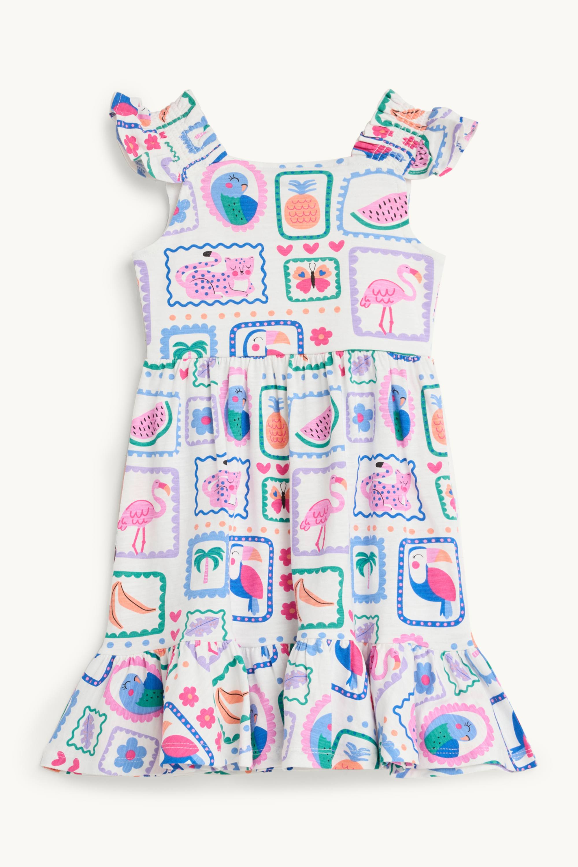 Animals, fruit and flowers - dress multicoloured