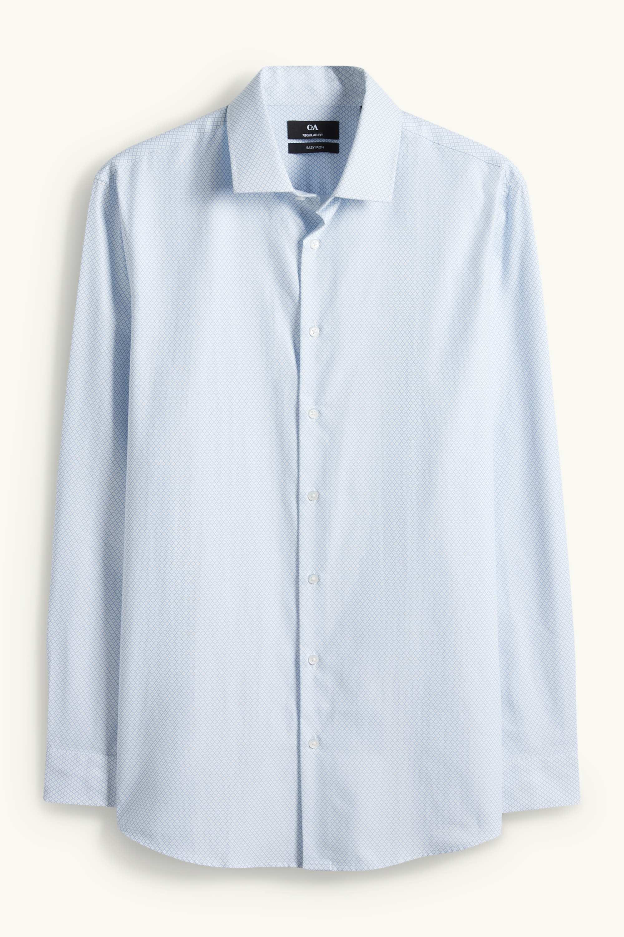 Business shirt - regular fit - kent collar - easy-iron - patterned light blue