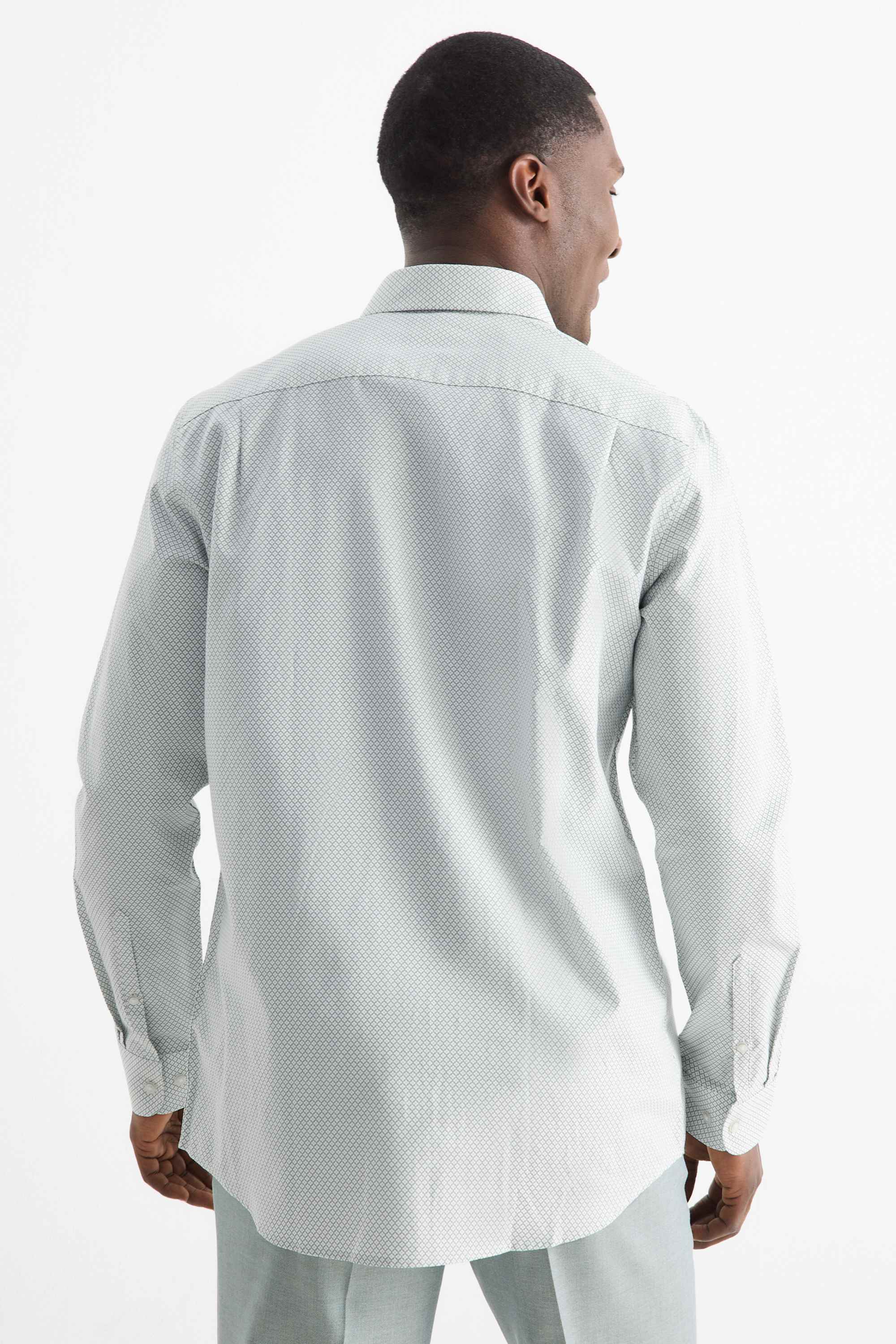 Business shirt - regular fit - kent collar - easy-iron - patterned mint green