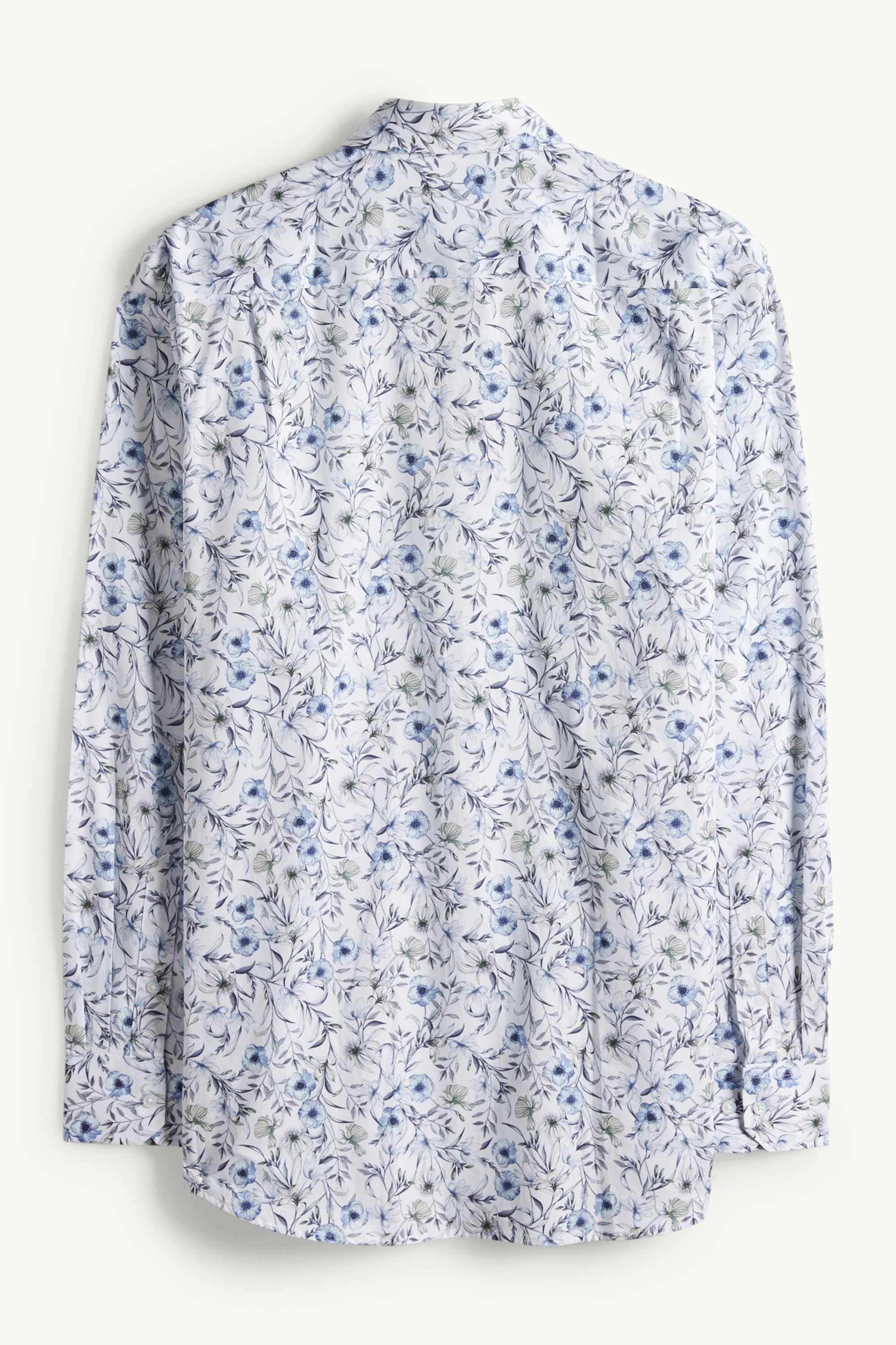 Business shirt - regular fit - button-down collar - patterned dark blue / white