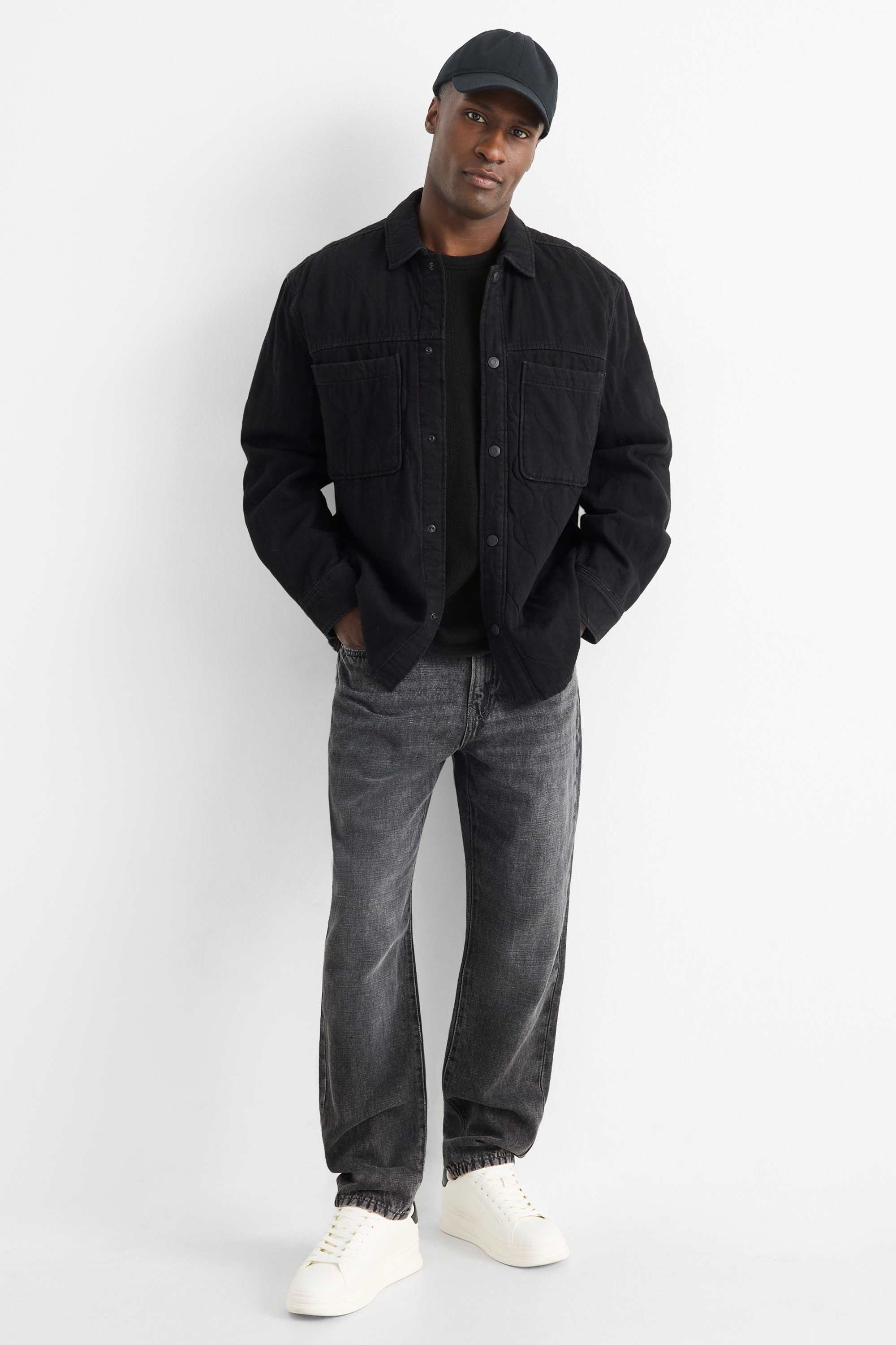 T-shirt - relaxed fit - textured black