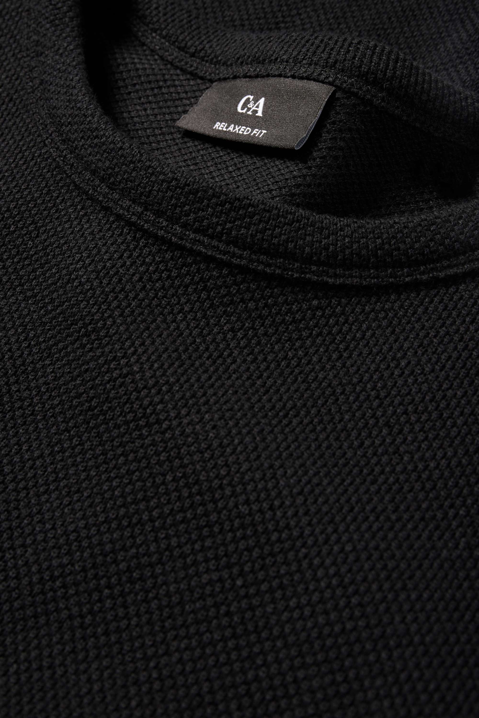 T-shirt - relaxed fit - textured black
