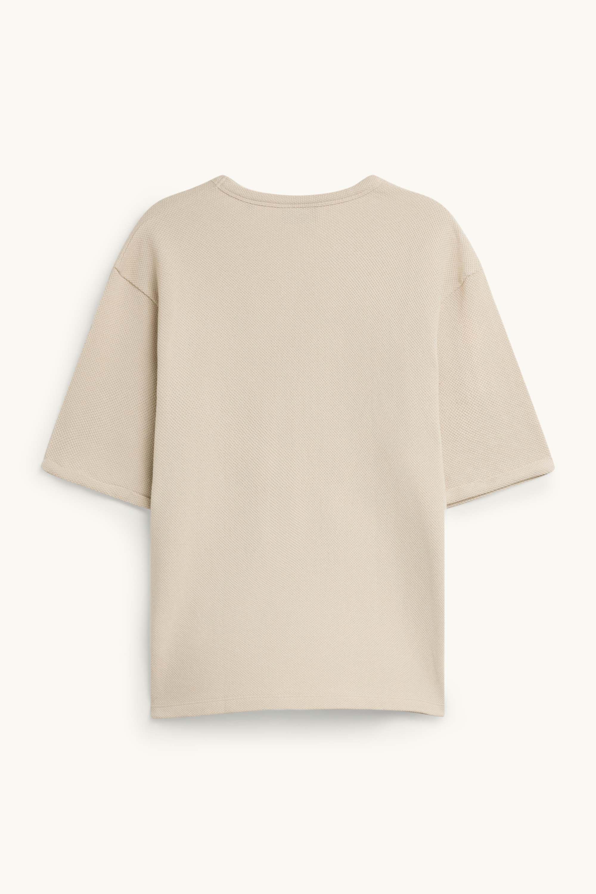 T-shirt - relaxed fit - textured beige