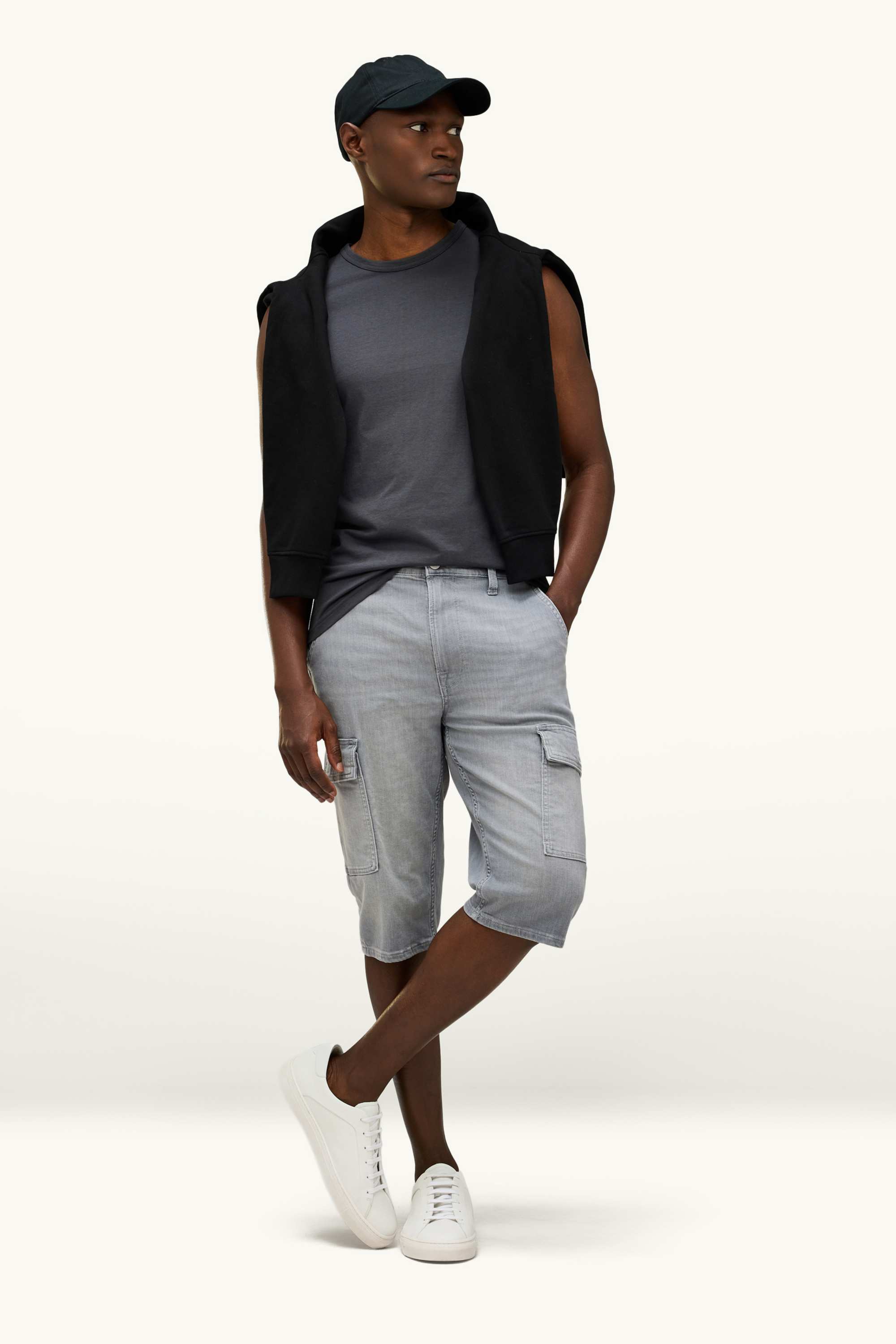 Denim Bermuda shorts - flex jog denim denim-gray