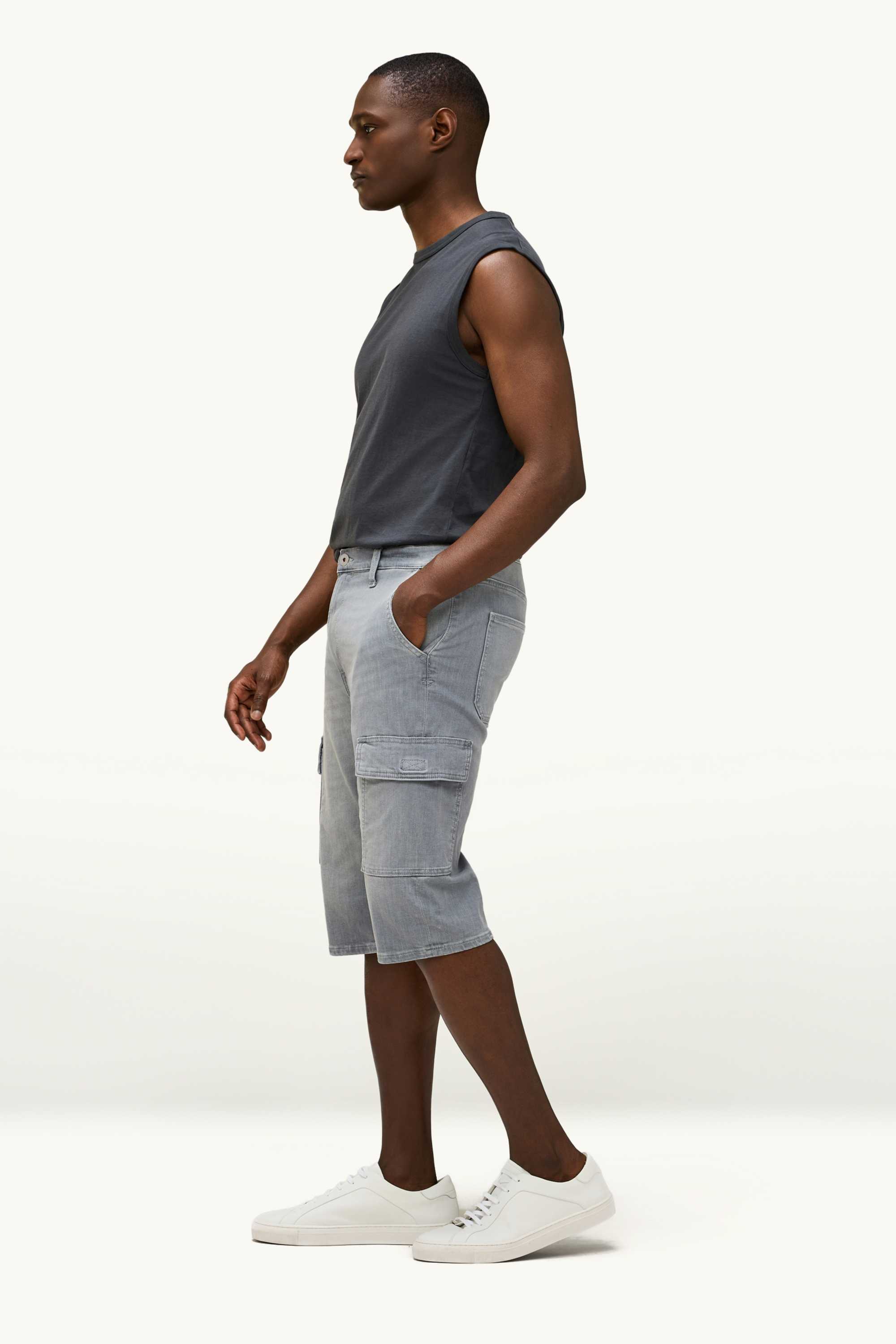 Denim Bermuda shorts - flex jog denim denim-gray